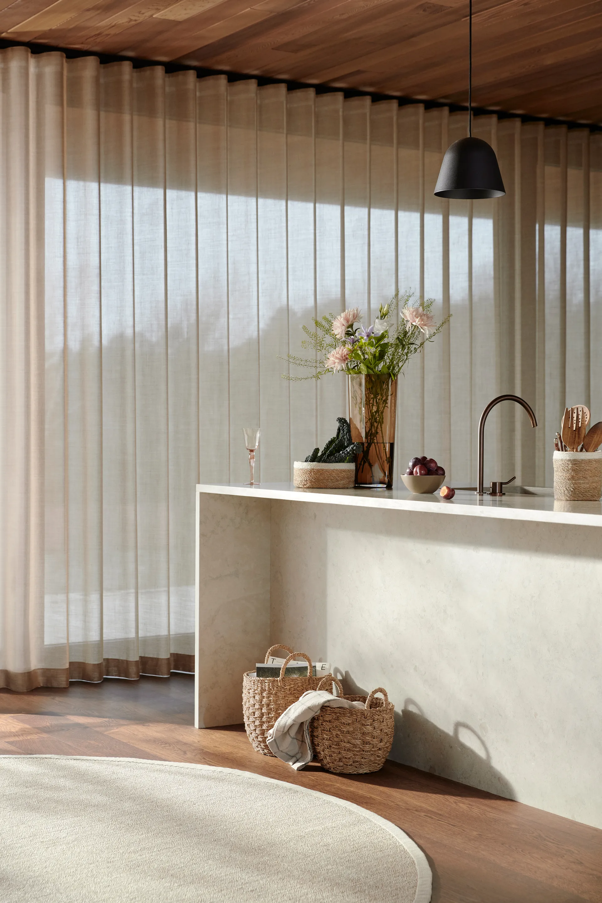 Sisal vloerkleed rond marble, Ø250 cm Dixie