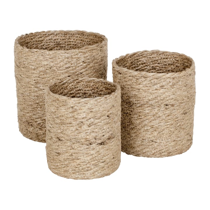 Twisted opbergmand small 3-pack - Natuur-grijs - Dixie