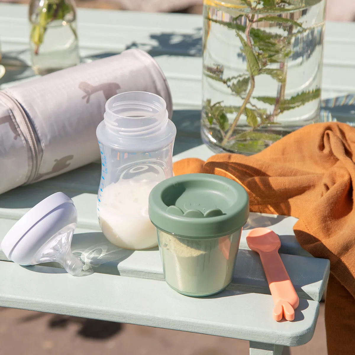 Croco lunchbox 3-pack, Green Done by deer