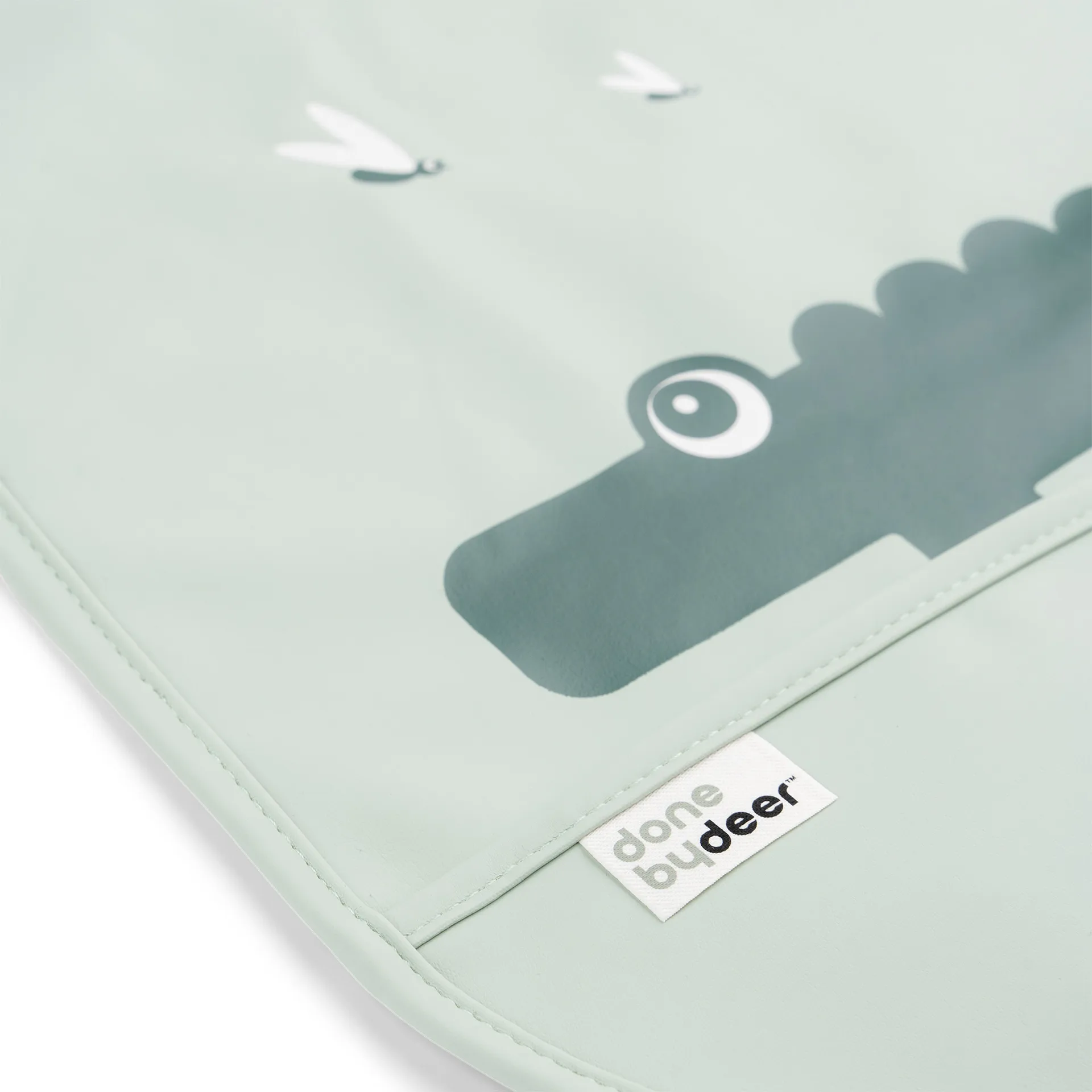 Croco slabbetje met klittenband 2-pack, Green Done by deer