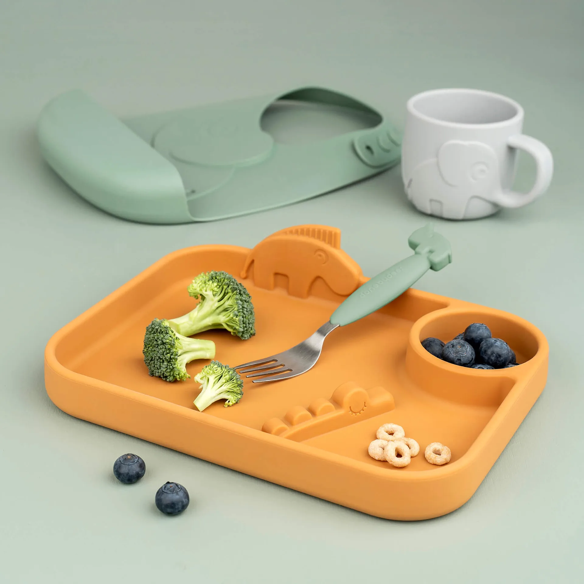 Deer Friends Easy-grip bestekset 3-delig, Green Done by deer