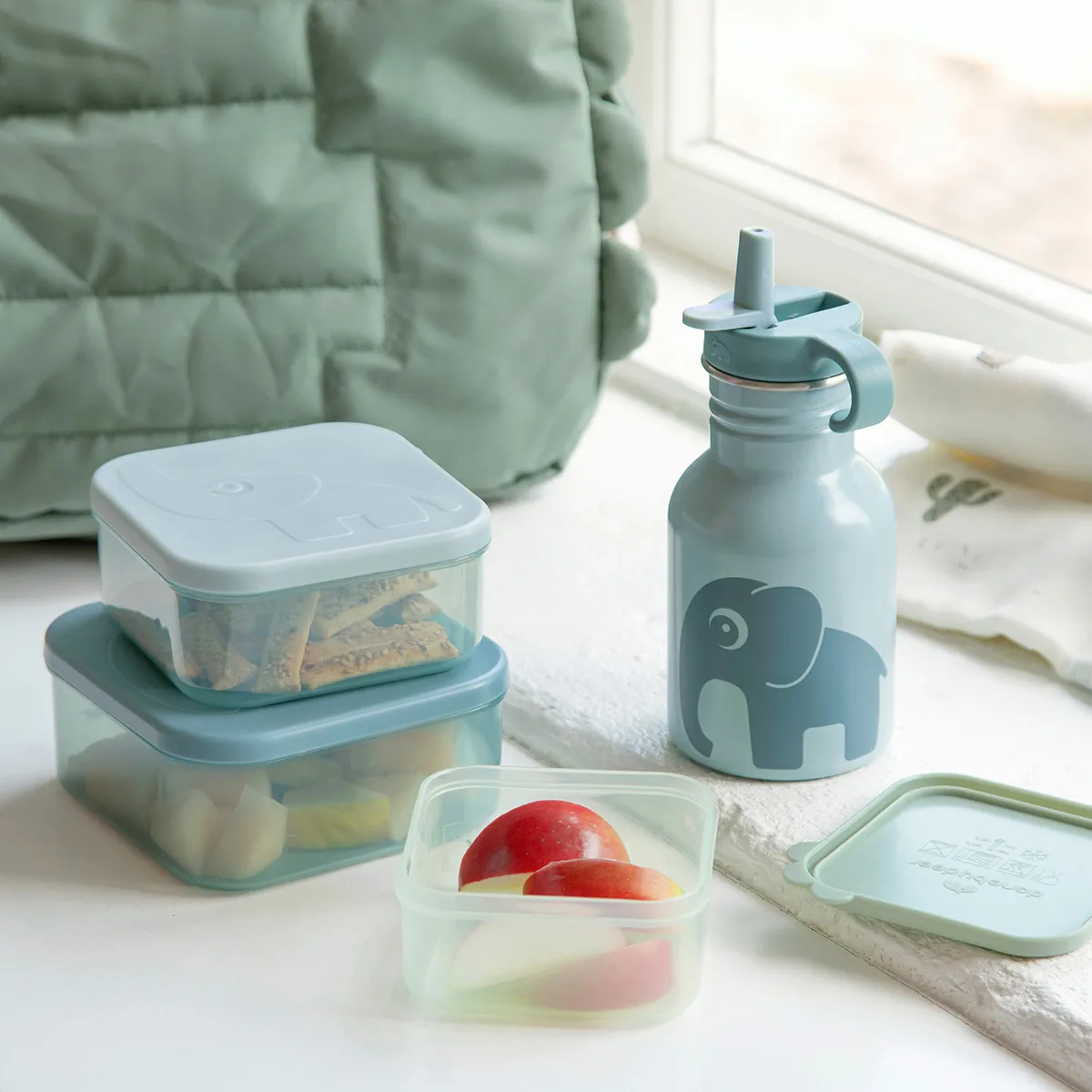 Deer Friends lunchbox 3-delig, Blauw Done by deer