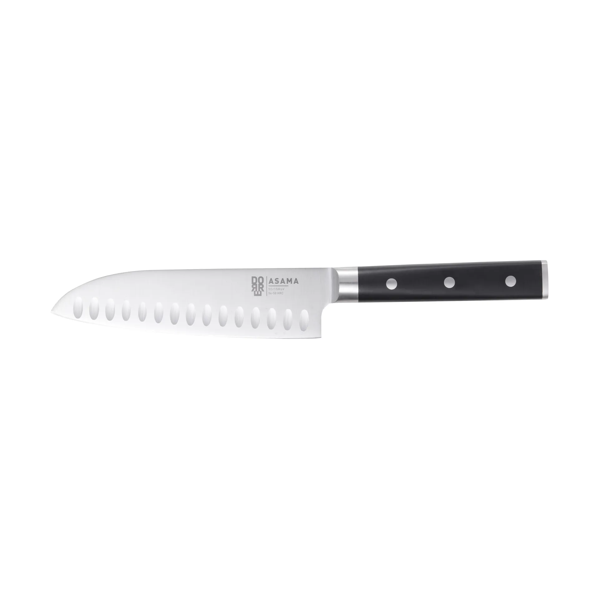 Asama santoku kokmes 18 cm, Roestvrij staal Dorre