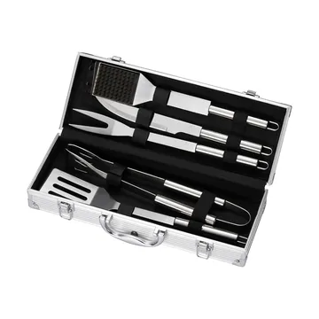 BBQ grillset - Roestvrij staal, 5 delen, geschenkdoos - Dorre
