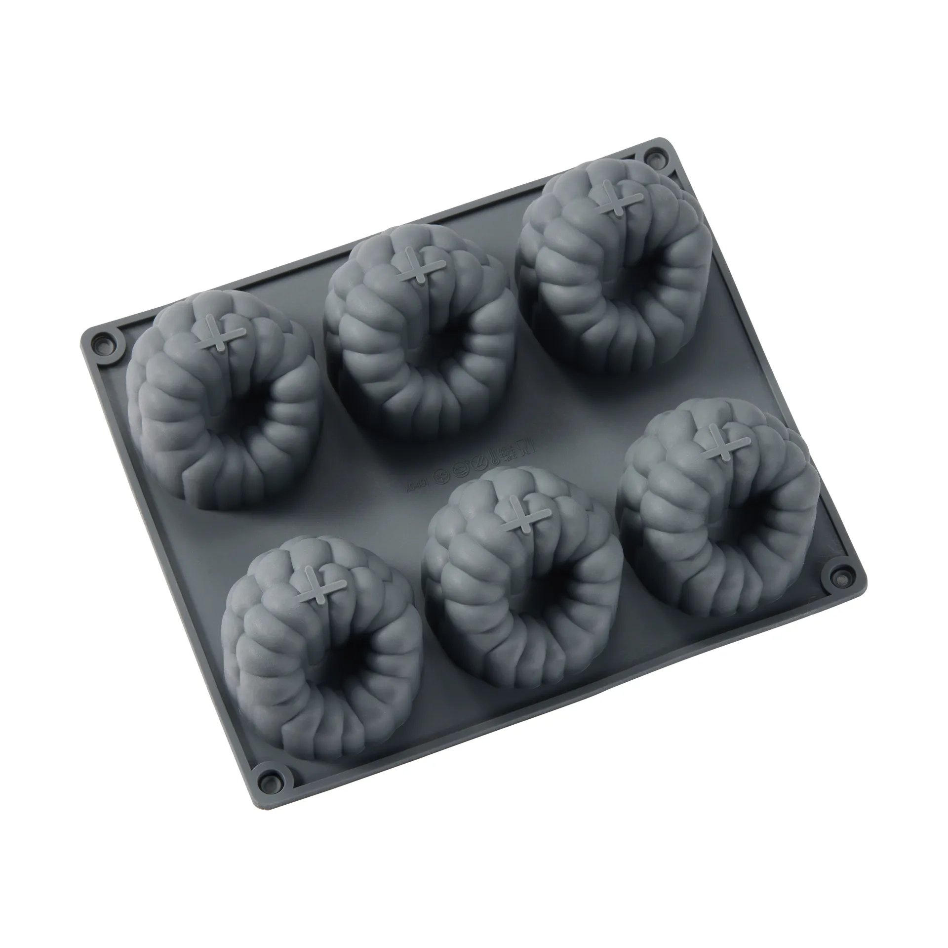 Beck bakvorm, Grijs, framboos, siliconen, 6 stuks Dorre