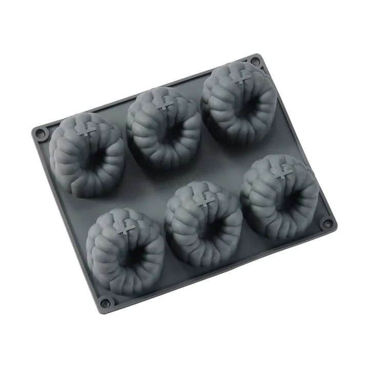 Beck bakvorm - Grijs, framboos, siliconen, 6 stuks - Dorre