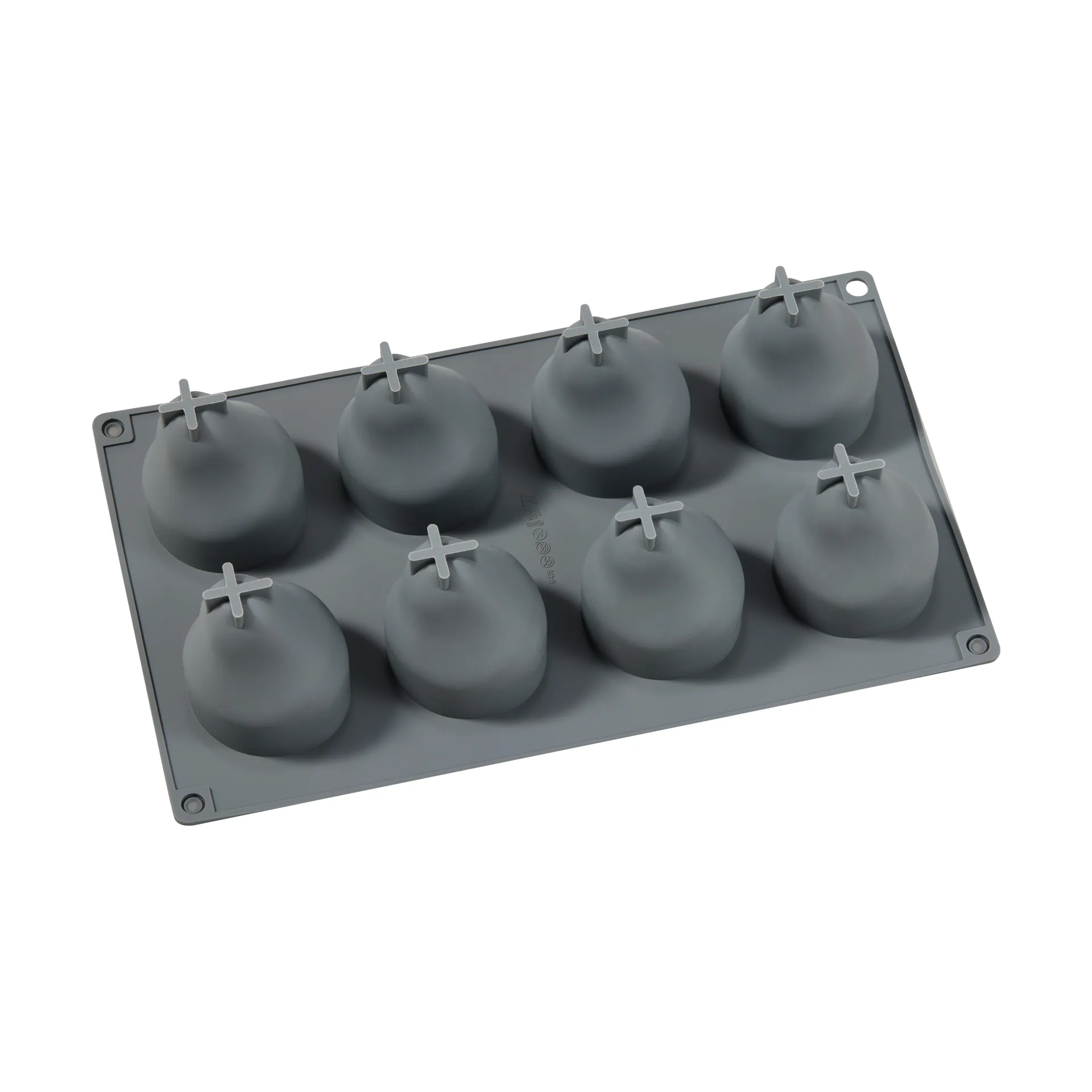 Beck bakvorm, Grijs, peren, siliconen, 8 stuks Dorre