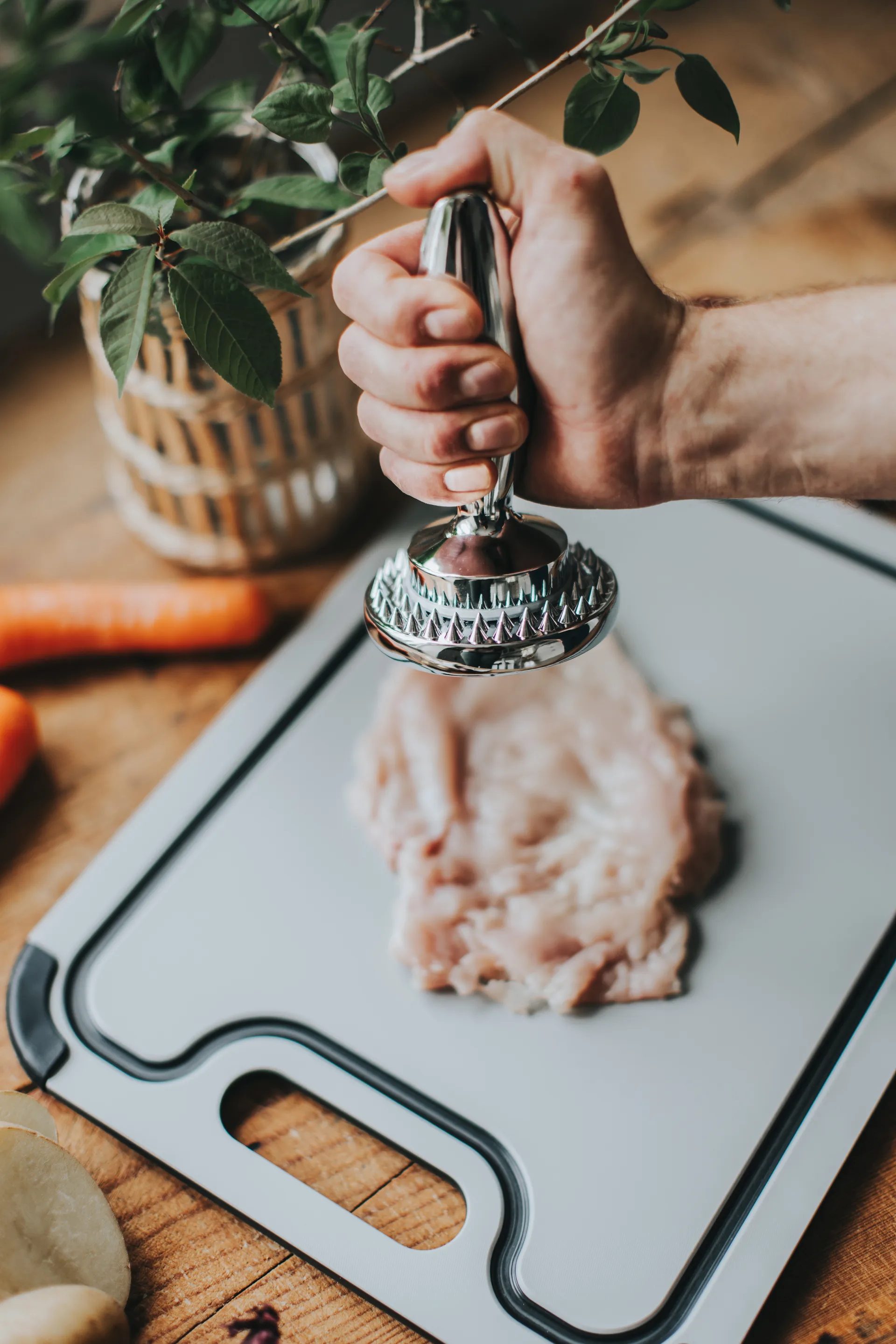 Birdie vleesvermalser omkeerbaar 14,5×8,3×8,3 cm, Roestvrij staal Dorre