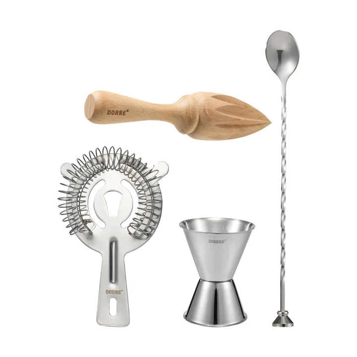 Bobbee baraccessoires - Roestvrij staal, hout, 4 delen - Dorre