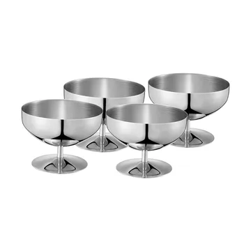 Daysi dessertkom/glazen schaaltje - Roestvrij staal, 4-pack, 25 cl - Dorre