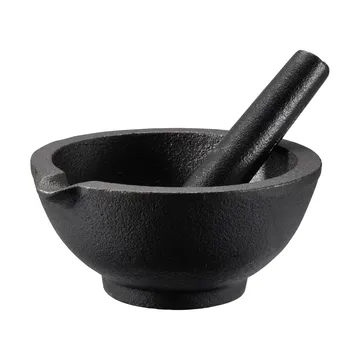Gilly gietijzeren vijzel - Zwart, 13x13x6,3 cm - Dorre