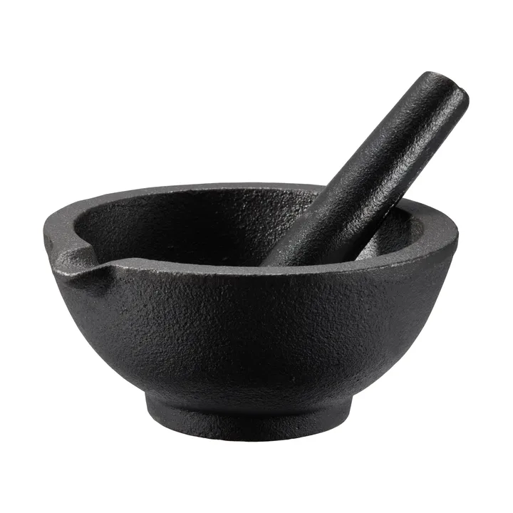 Gilly gietijzeren vijzel - Zwart, 13x13x6,3 cm - Dorre