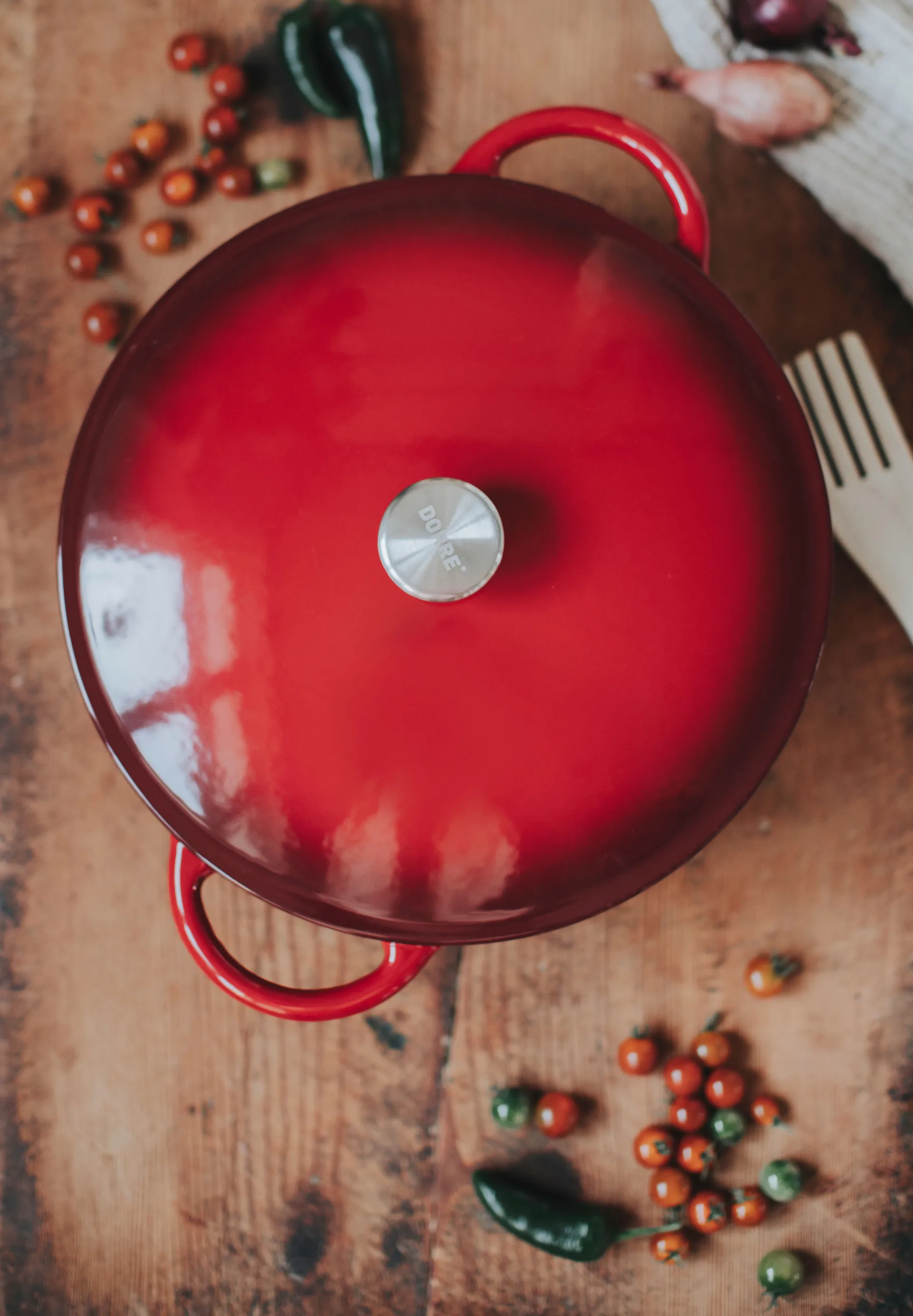 Gitty gietijzeren braadpan 7,2 L, Rood Dorre