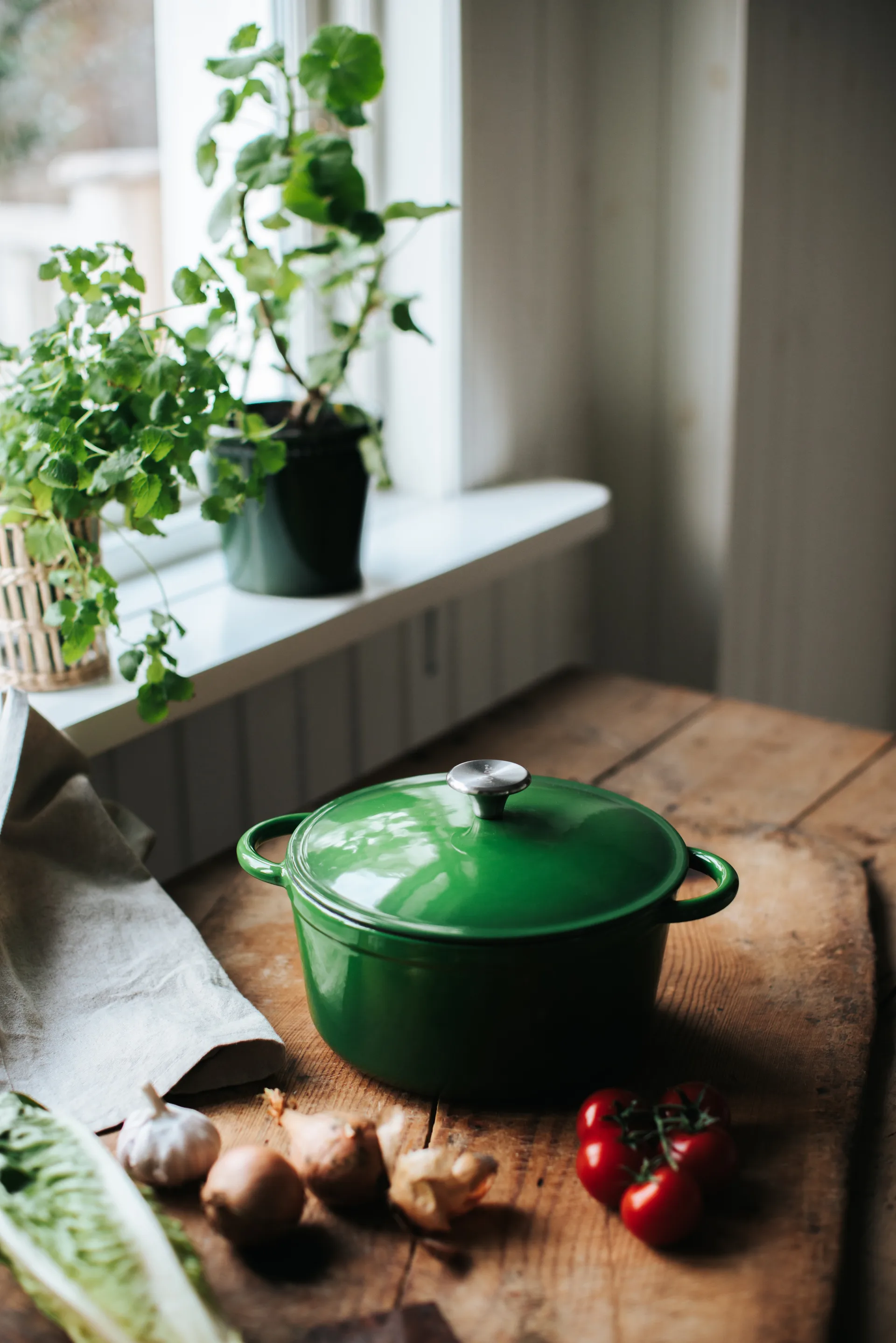 Gretl gietijzeren braadpan ronde knop roestvrij staal 4 L, Groen Dorre