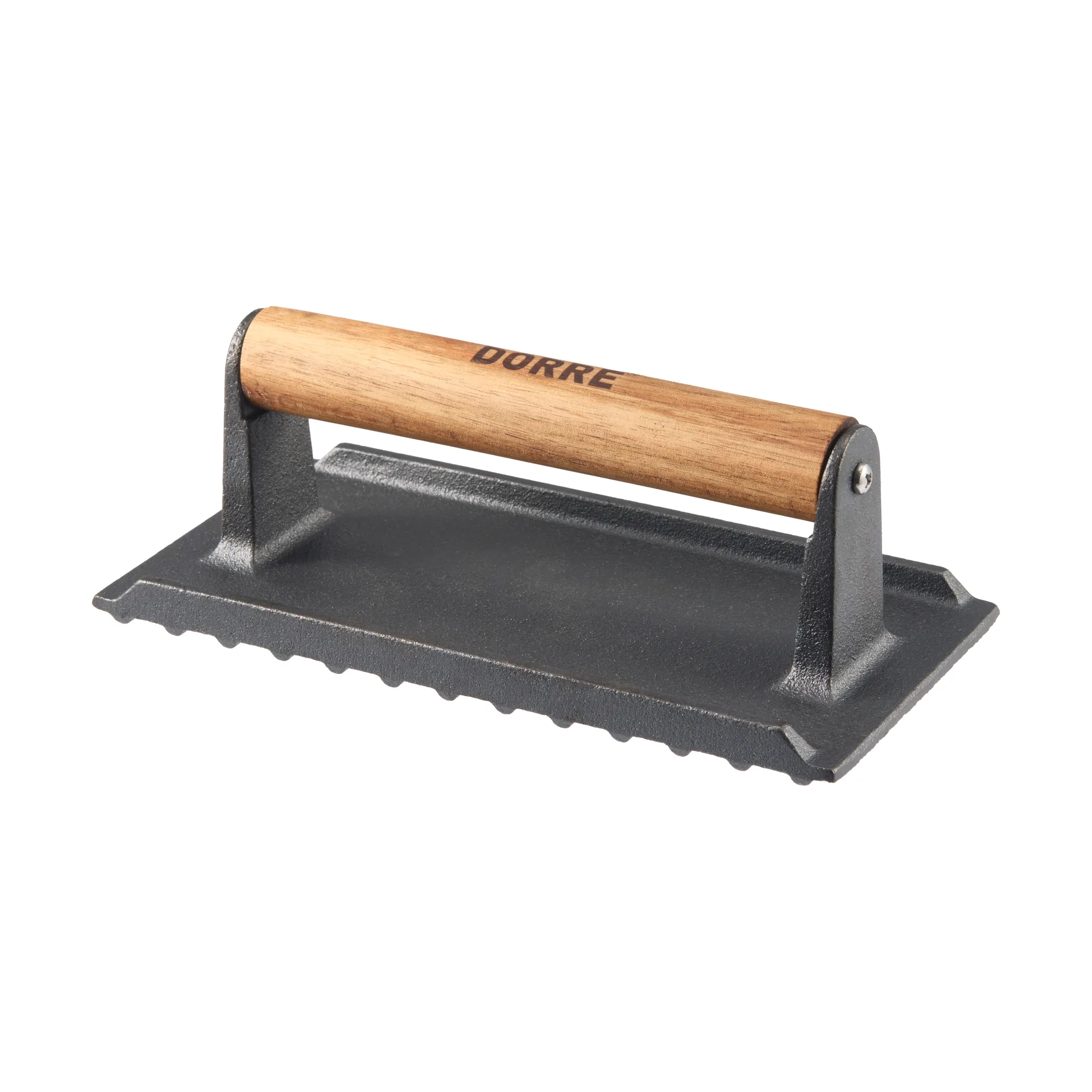 Griffin grillpers/vleesgewicht, Gietijzer, houten handgreep, 20x10 cm Dorre