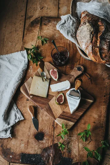 Ollie kaasplank visgraatpatroon 4-delig - FSC acacia - Dorre