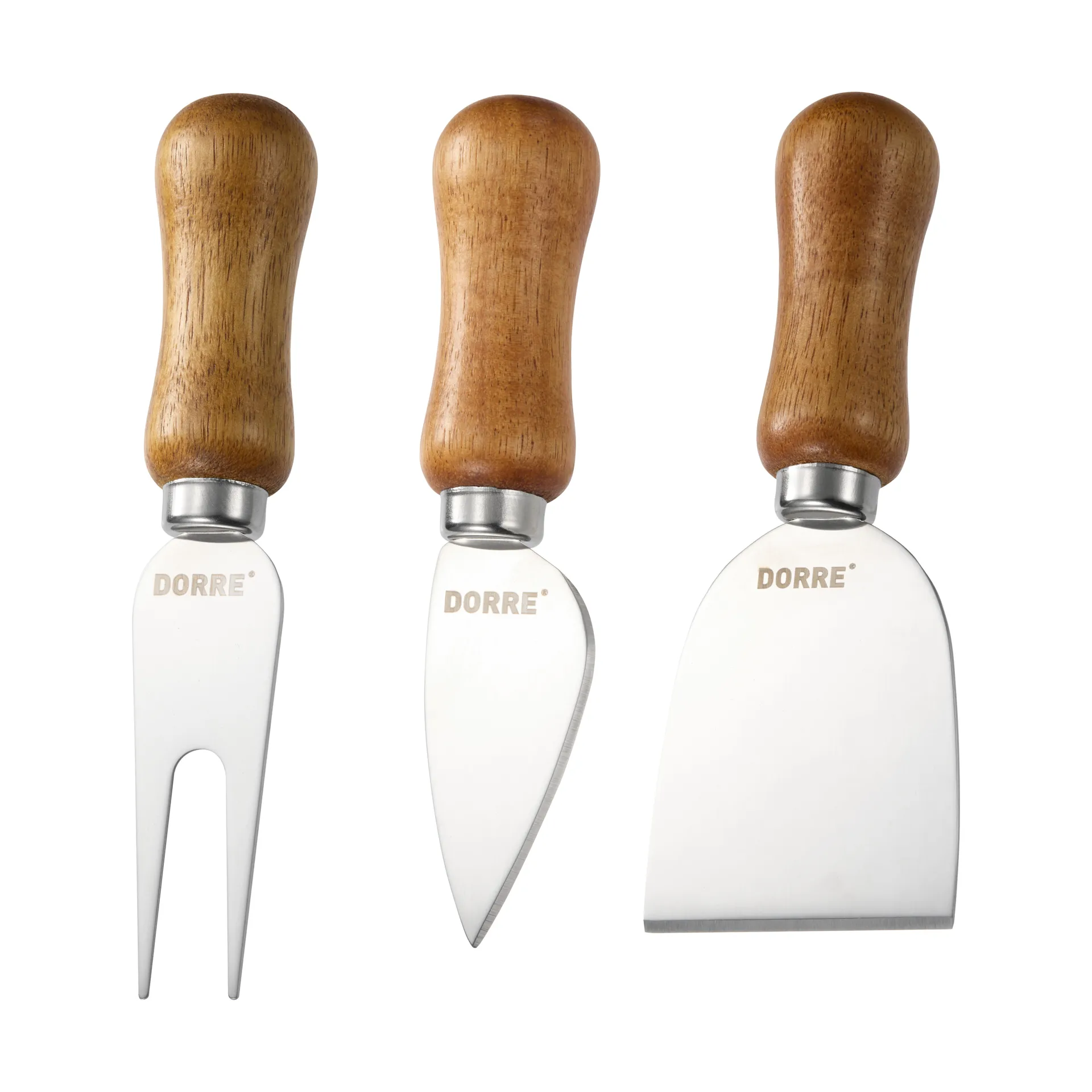 Olva kaasmes set, Acaciahout, roestvrij staal, 3 delen, 13 cm Dorre