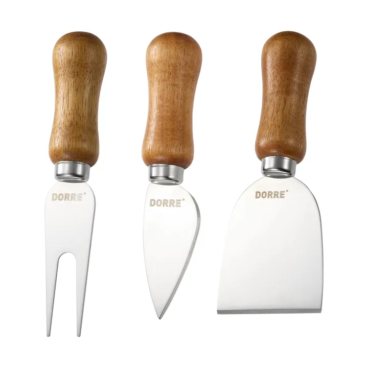 Olva kaasmes set - Acaciahout, roestvrij staal, 3 delen, 13 cm - Dorre