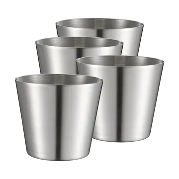 Peg friet-/ serveerbeker - Roestvrij staal, 4-pack, Ø9,5 cm - Dorre