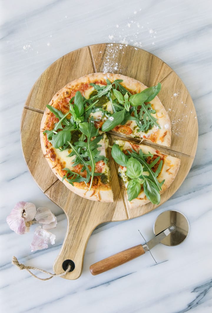 Sade pizzaset pizzasnijder snijplank Ø32 cm, Acacia Dorre