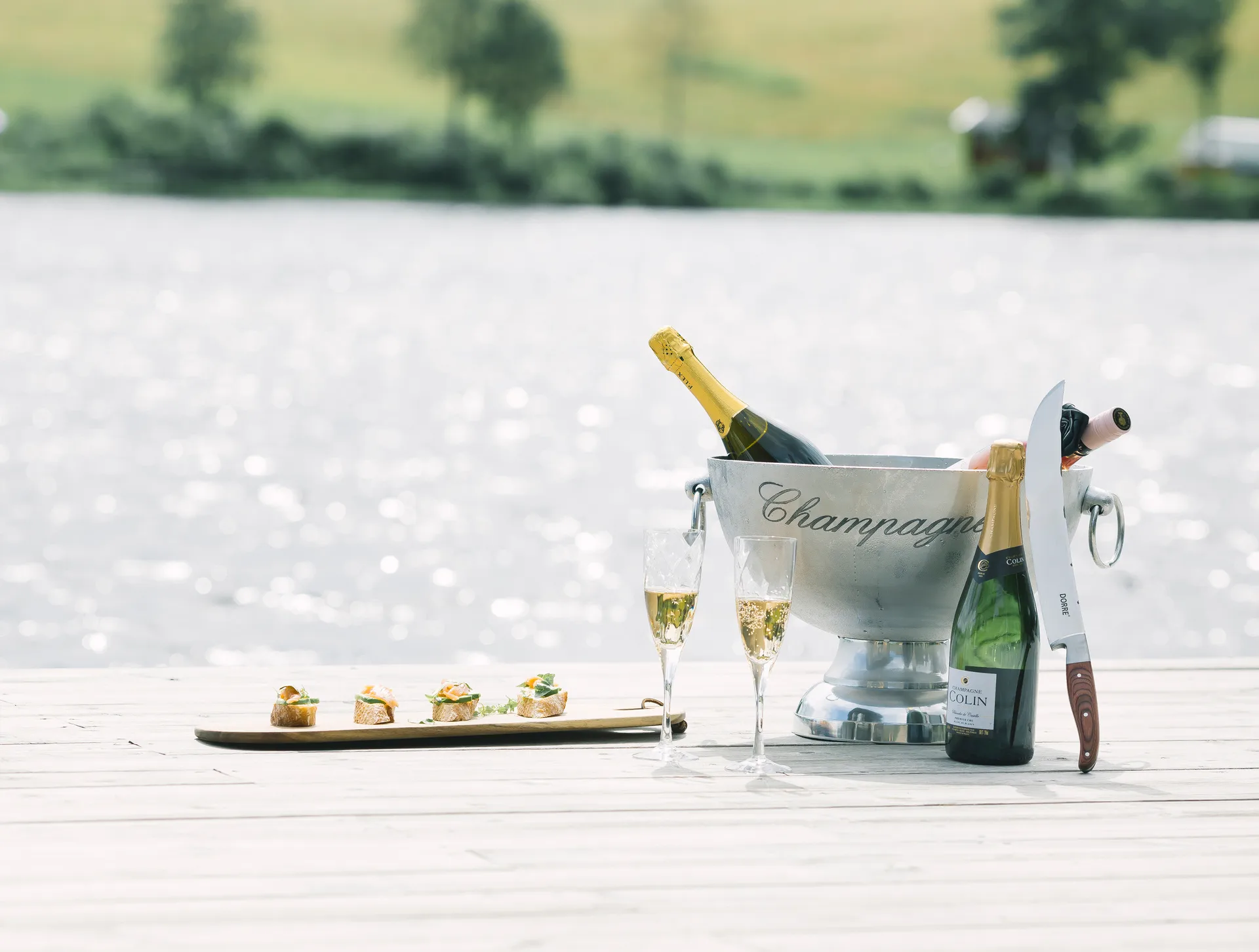 Salut champagnesabel 42 cm, Roestvrij staal Dorre