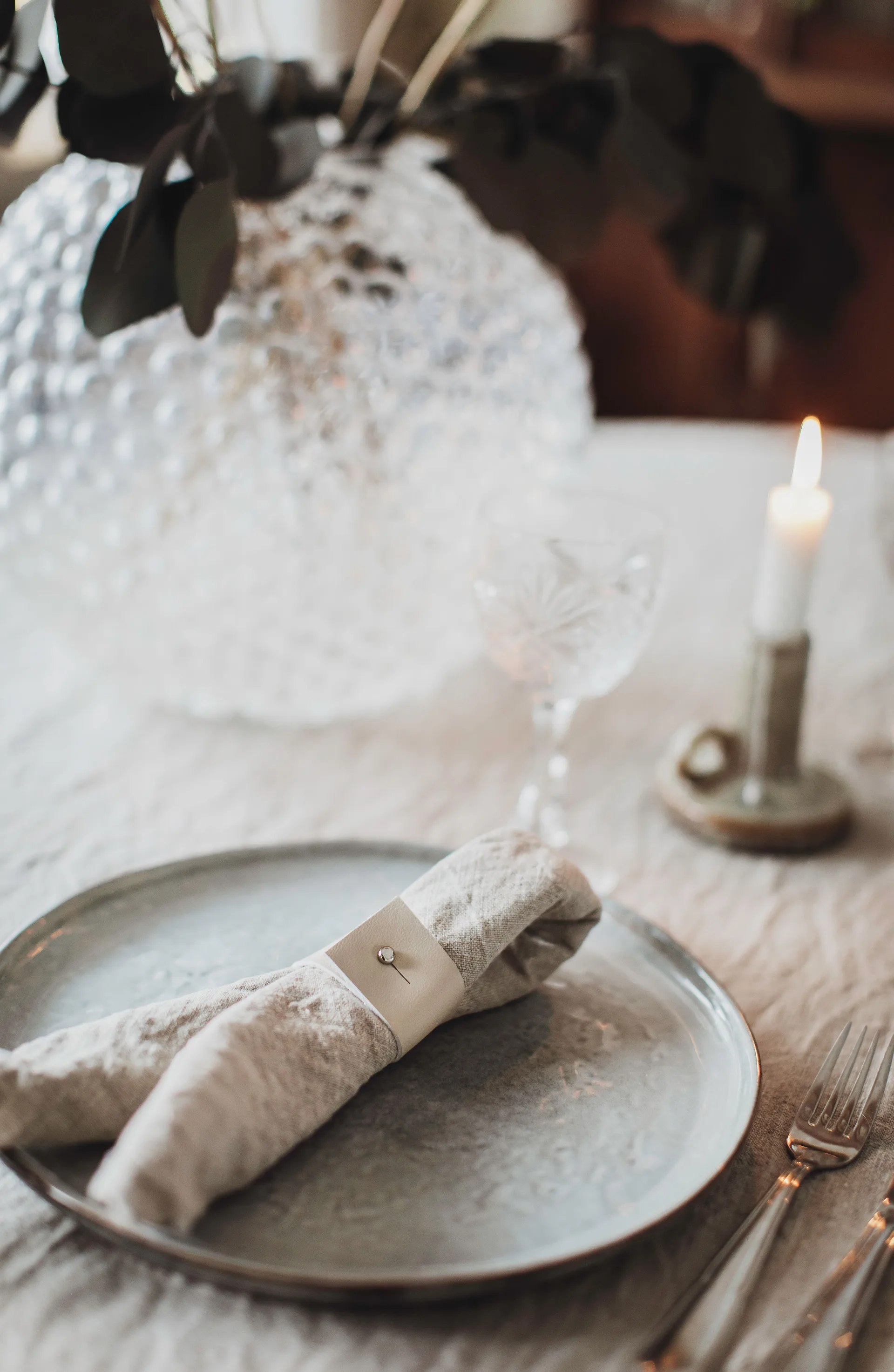 Selah servetring Ø9 cm 4 st, Beige Dorre