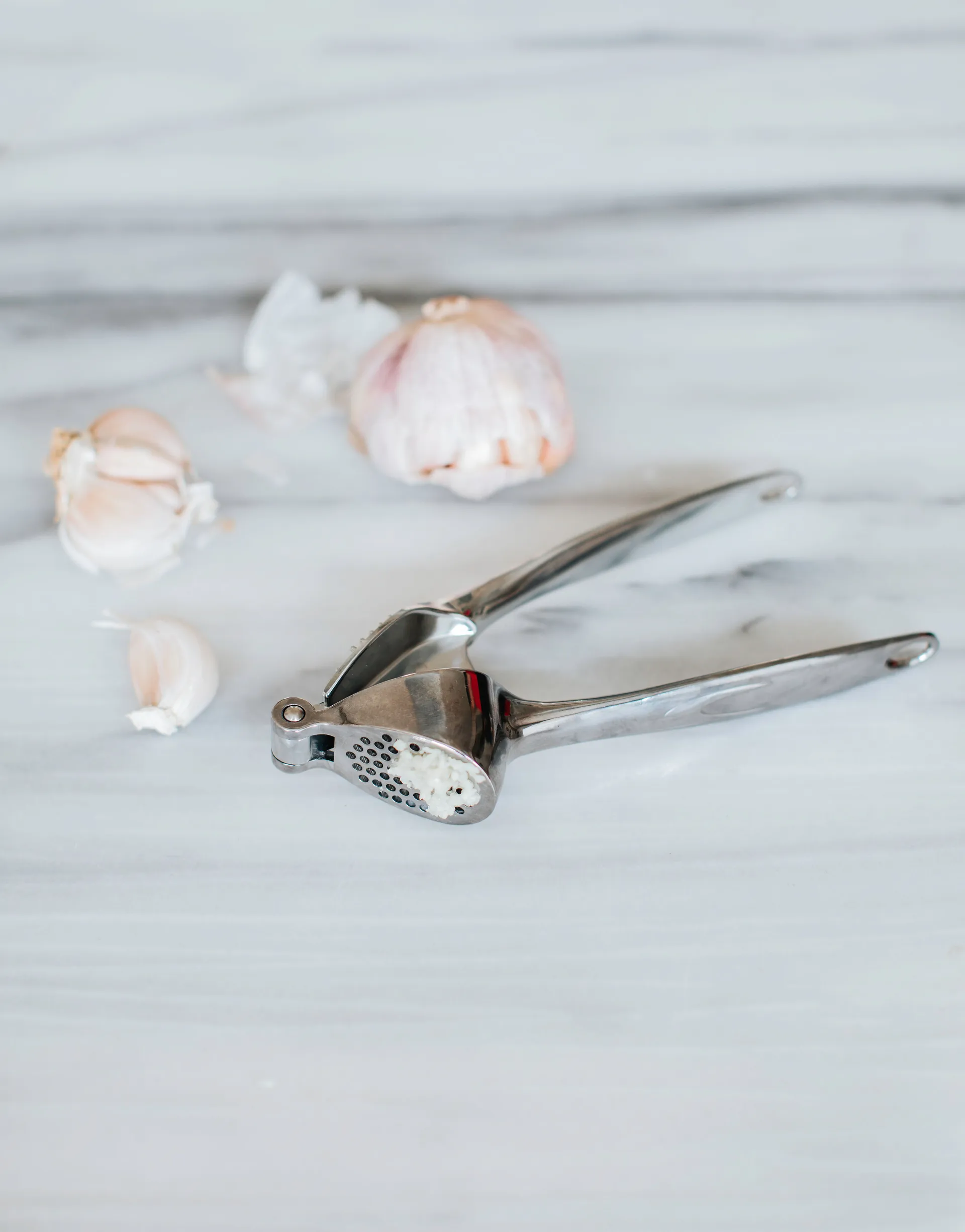 Via knoflookpers 18 cm, Zink Dorre