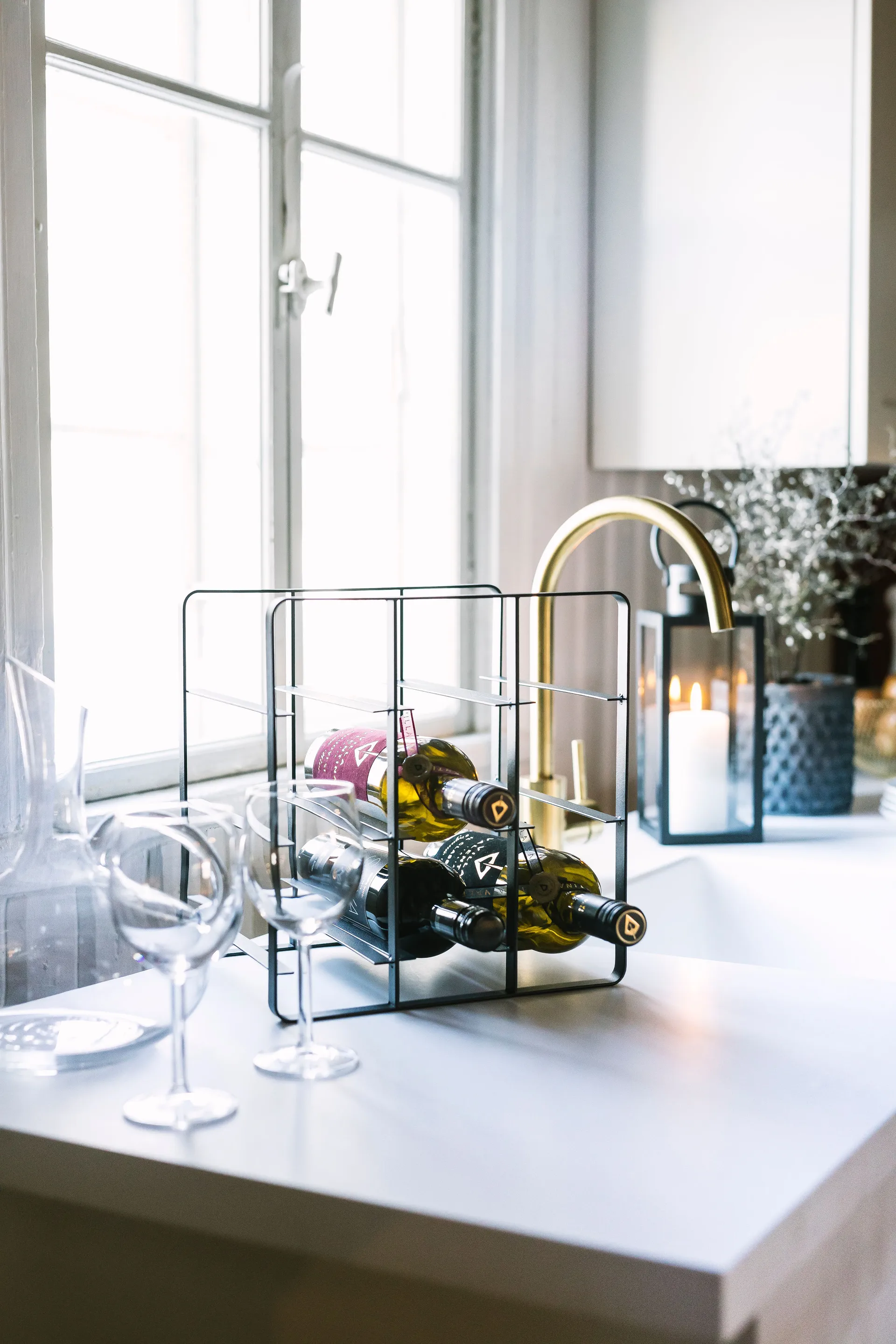 Vinia wijnrek 9 flessen 30 cm, IJzer Dorre