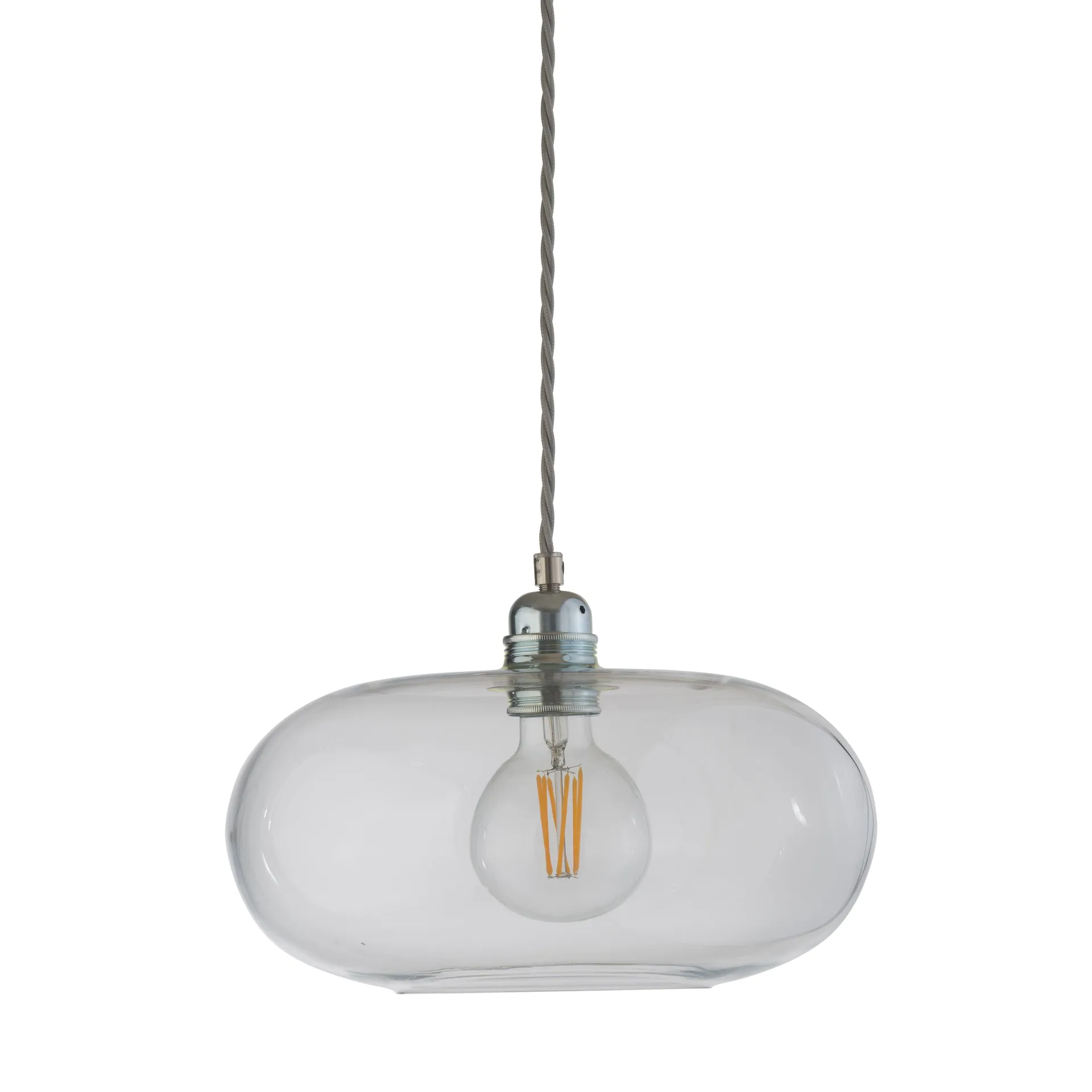 Horizon hanglamp Ø 29 cm., helder - zilveren snoer EBB & FLOW