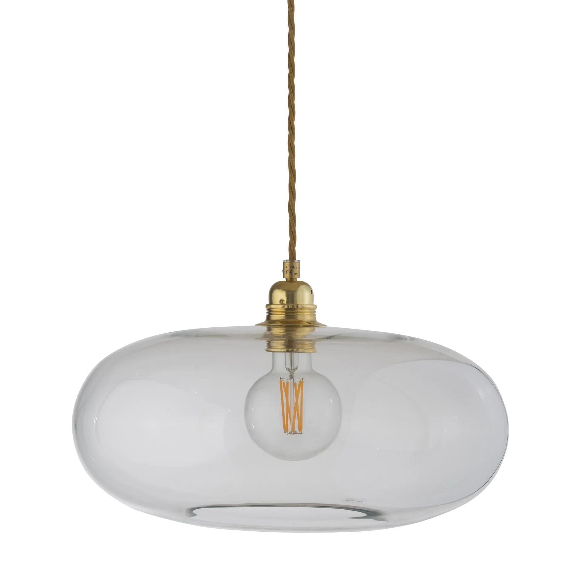 Horizon hanglamp Ø 36 cm., helder - gouden snoer EBB & FLOW