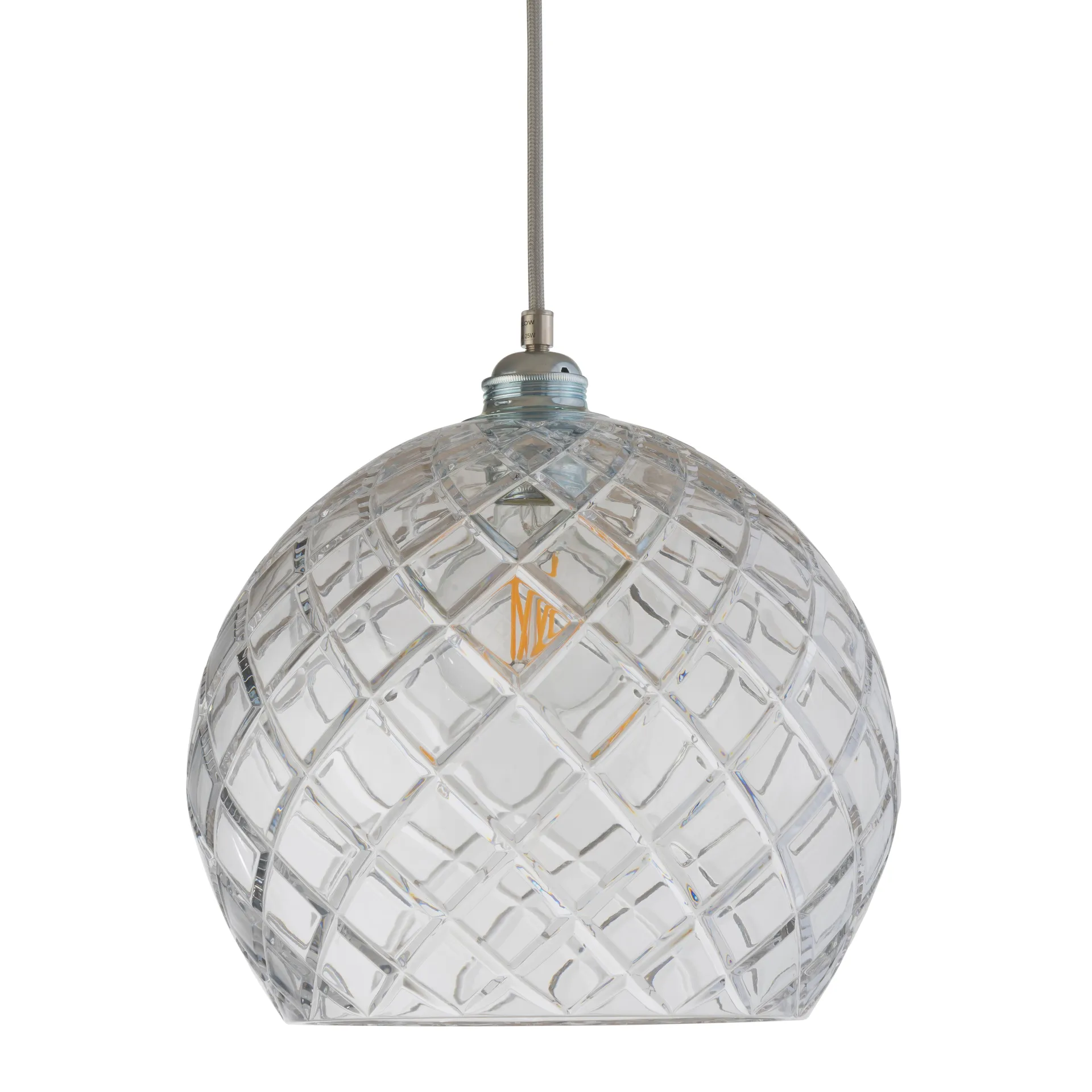 Rowan hanglamp Chrystal Ø 28 cm., Medium check - zilveren snoer EBB & FLOW