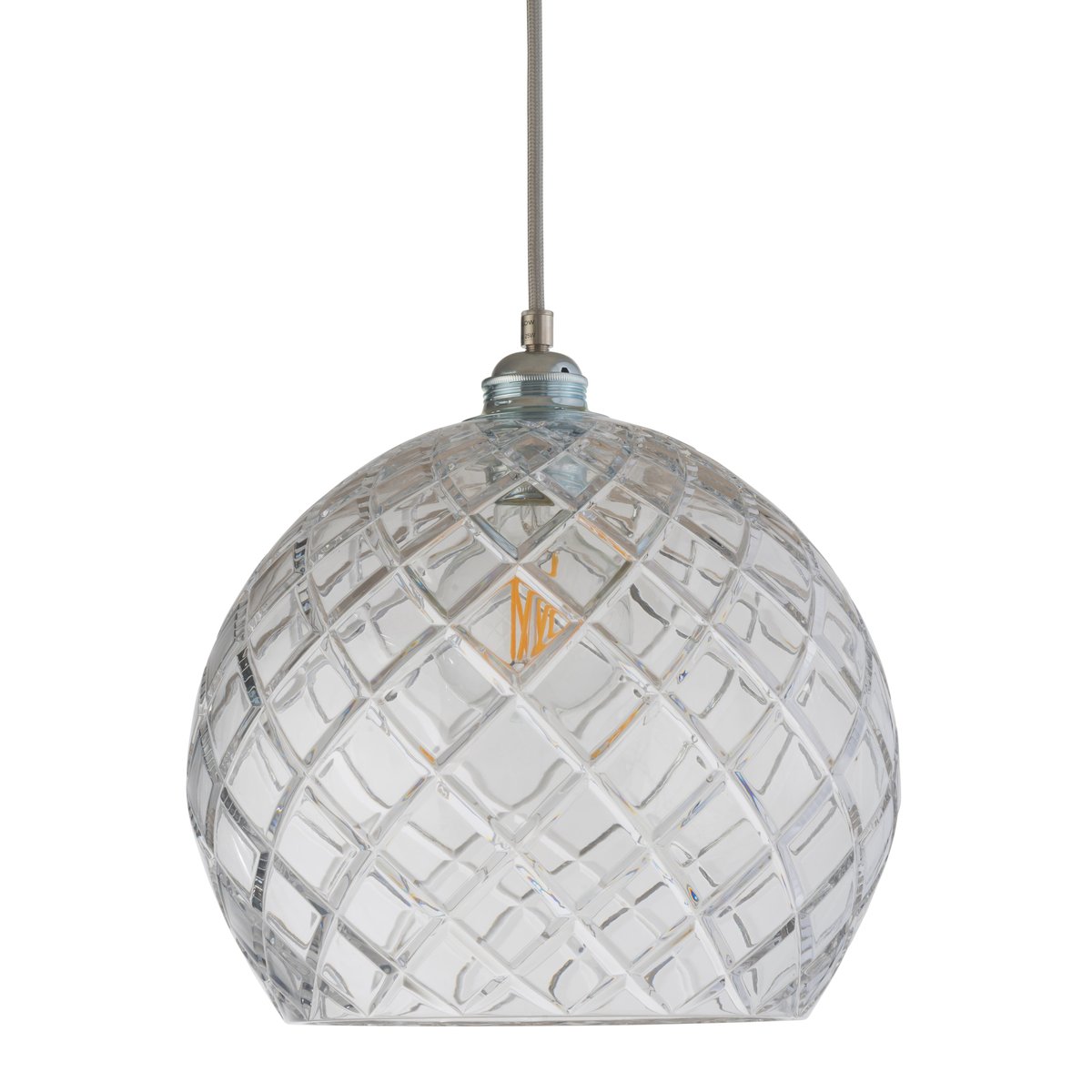 EBB & FLOW Rowan hanglamp Chrystal Ø 28 cm. Medium check - zilveren snoer