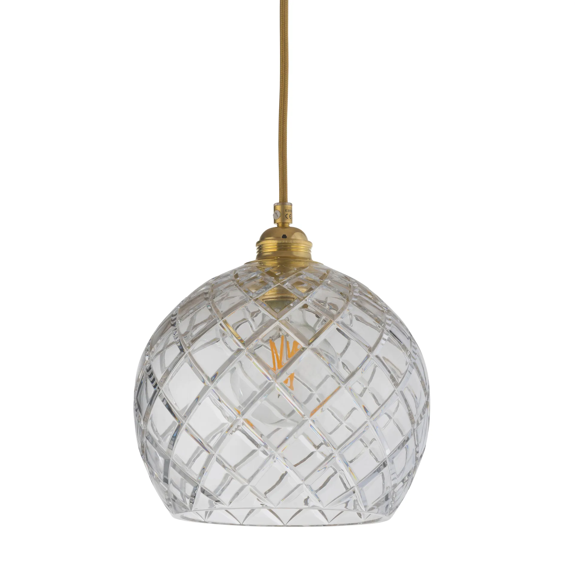 Rowan hanglamp Crystal Ø 22 cm., Medium check - gouden snoer EBB & FLOW
