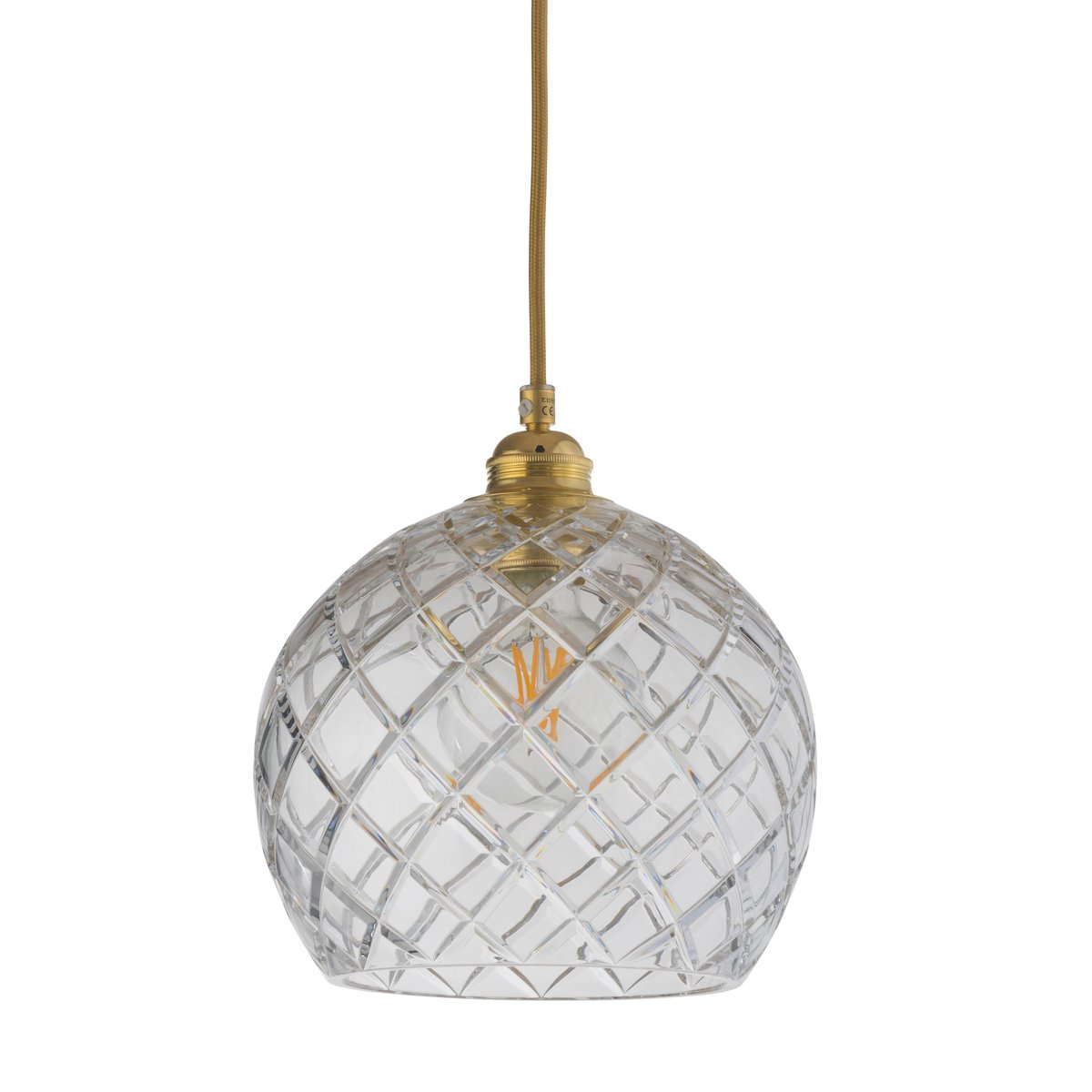 EBB & FLOW Rowan hanglamp Crystal Ø 22 cm. Medium check - gouden snoer