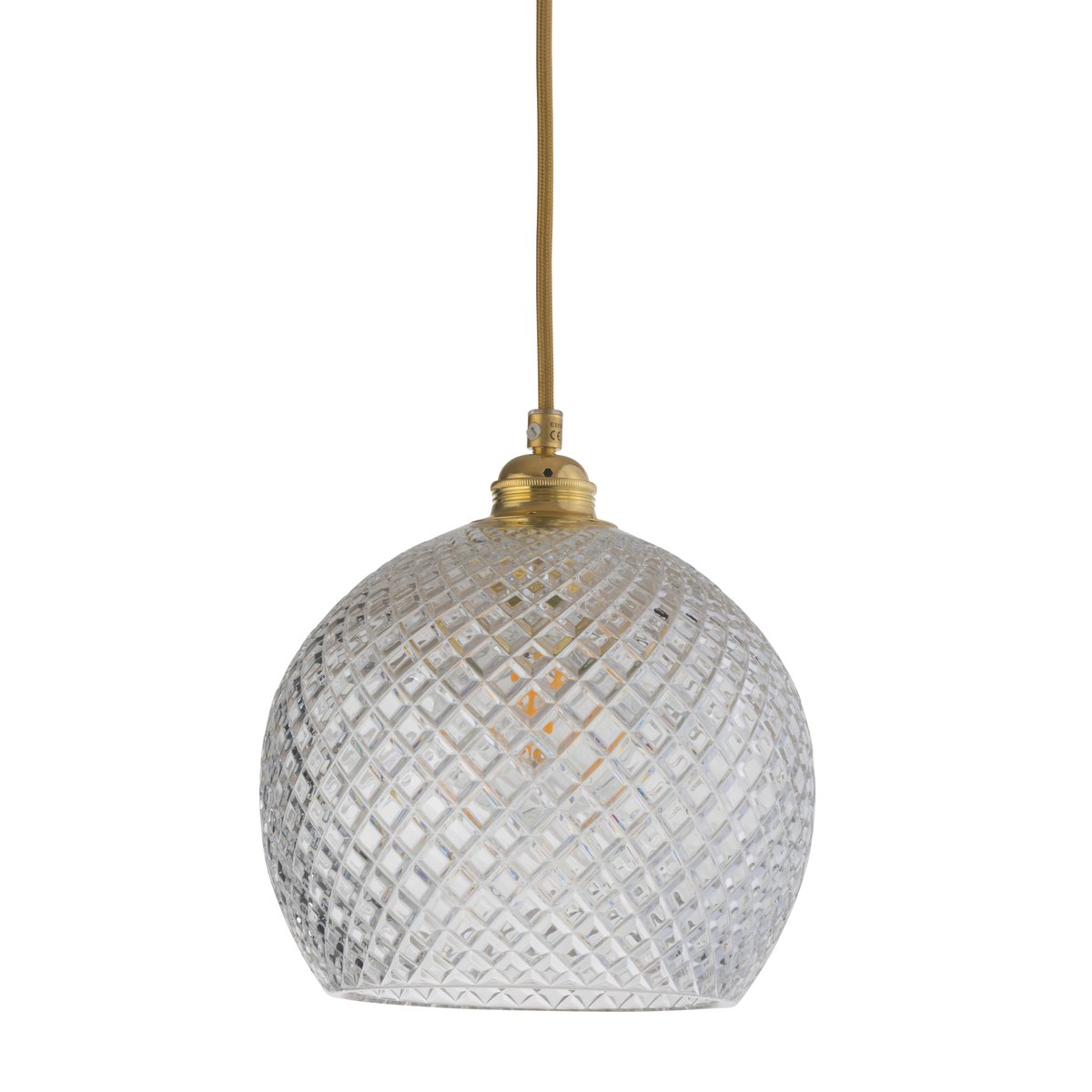 EBB & FLOW Rowan hanglamp Crystal Ø 22 cm. Small check - gouden snoer