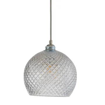 Rowan hanglamp Crystal Ø 22 cm. - Small check - zilveren snoer - EBB & FLOW