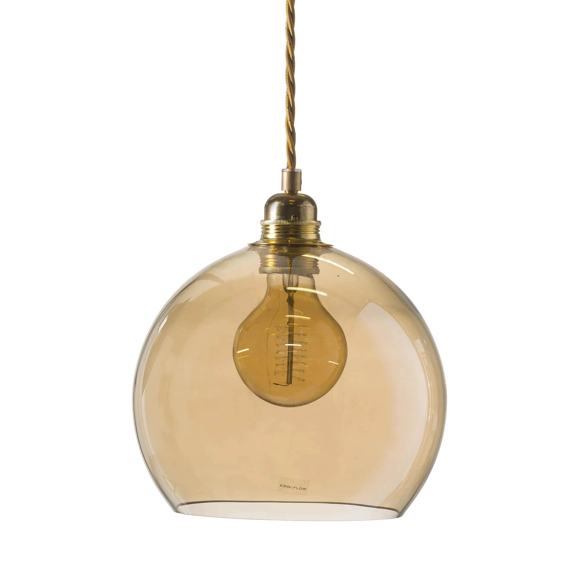 Rowan hanglamp M, Ø 22 cm., golden smoke EBB & FLOW