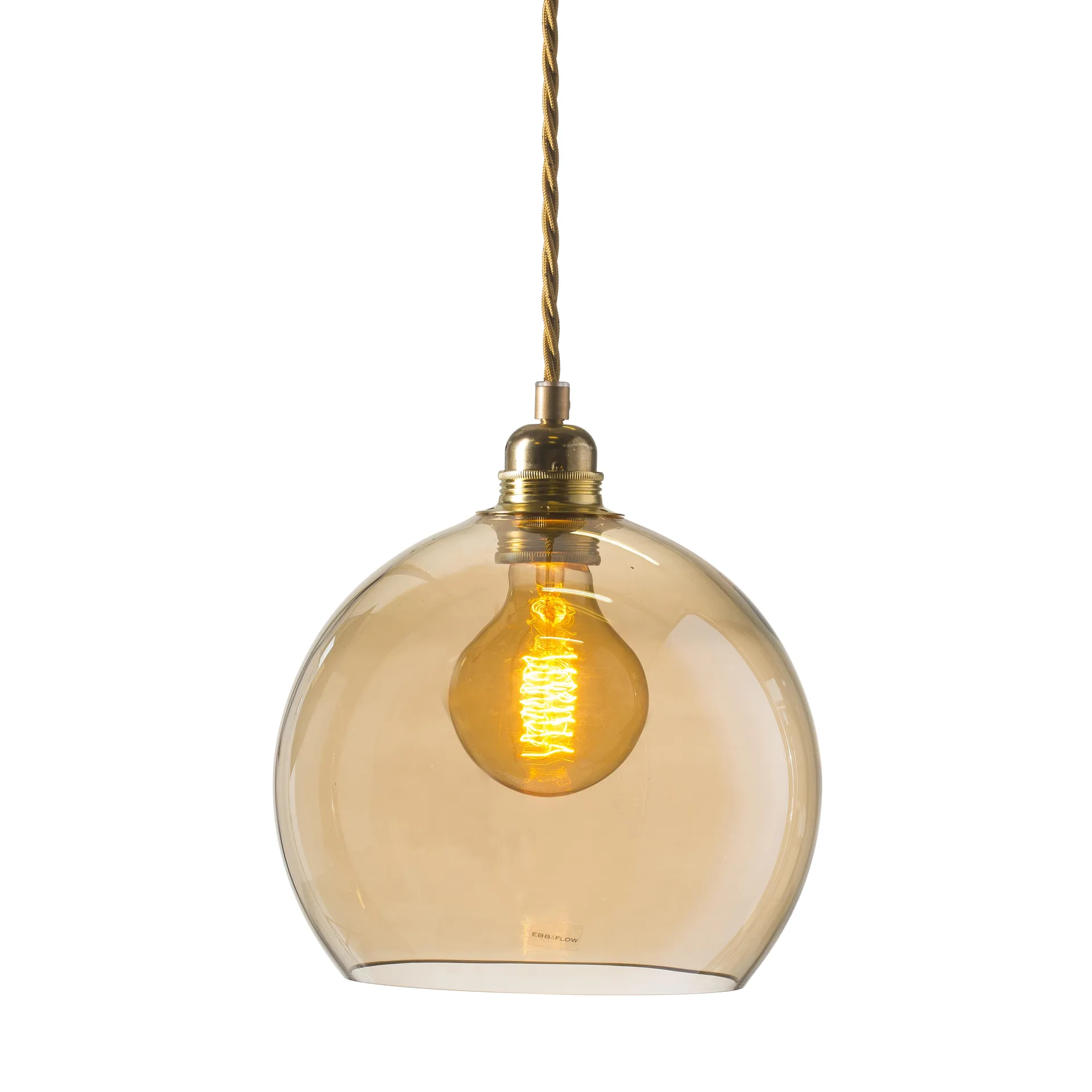 Rowan hanglamp M, Ø 22 cm., golden smoke EBB & FLOW