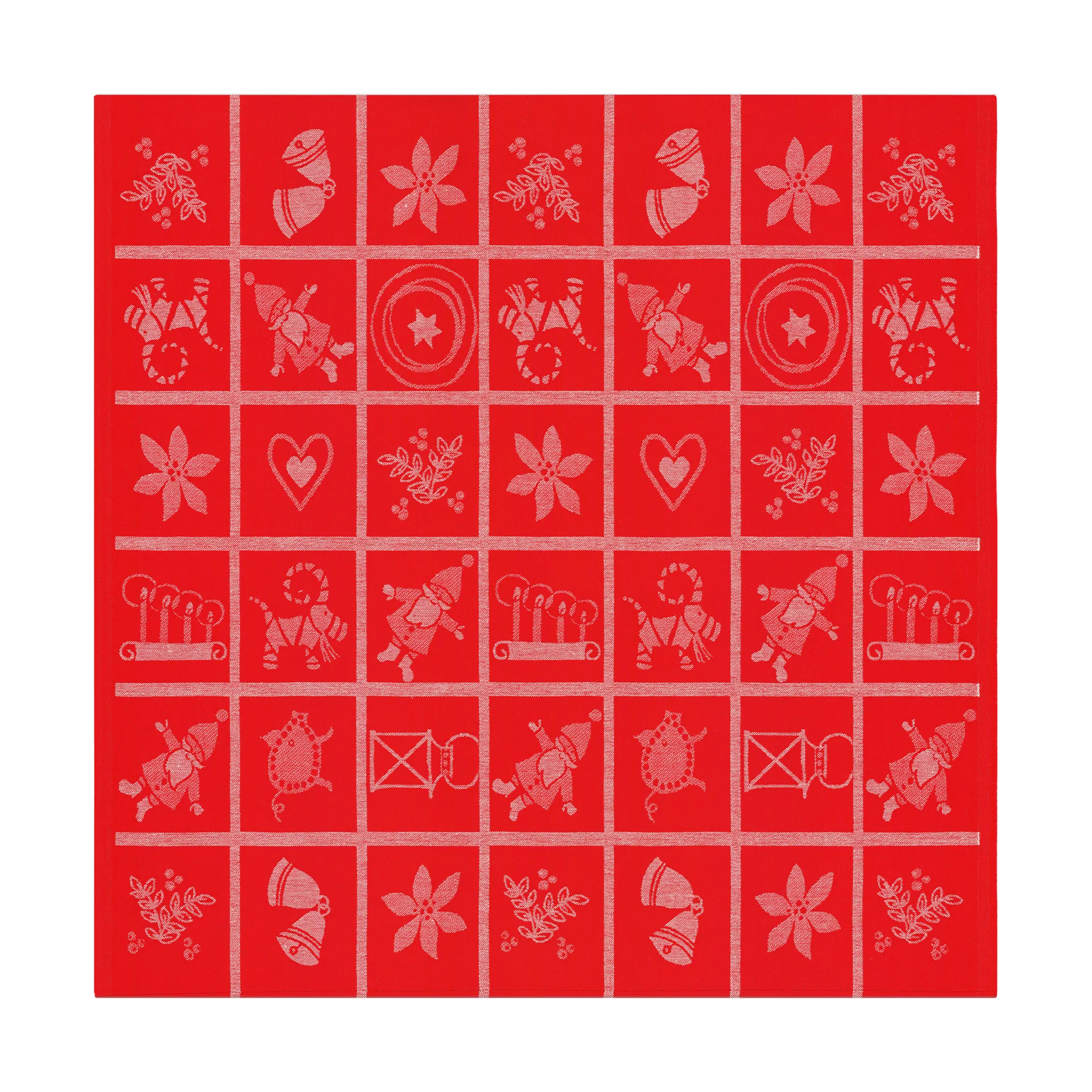 Adventruta tafelkleed 80x80 cm, Rood Ekelund Linneväveri