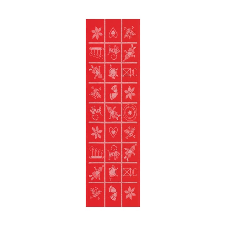 Adventruta tafelloper 35x120 cm - Rood - Ekelund Linneväveri