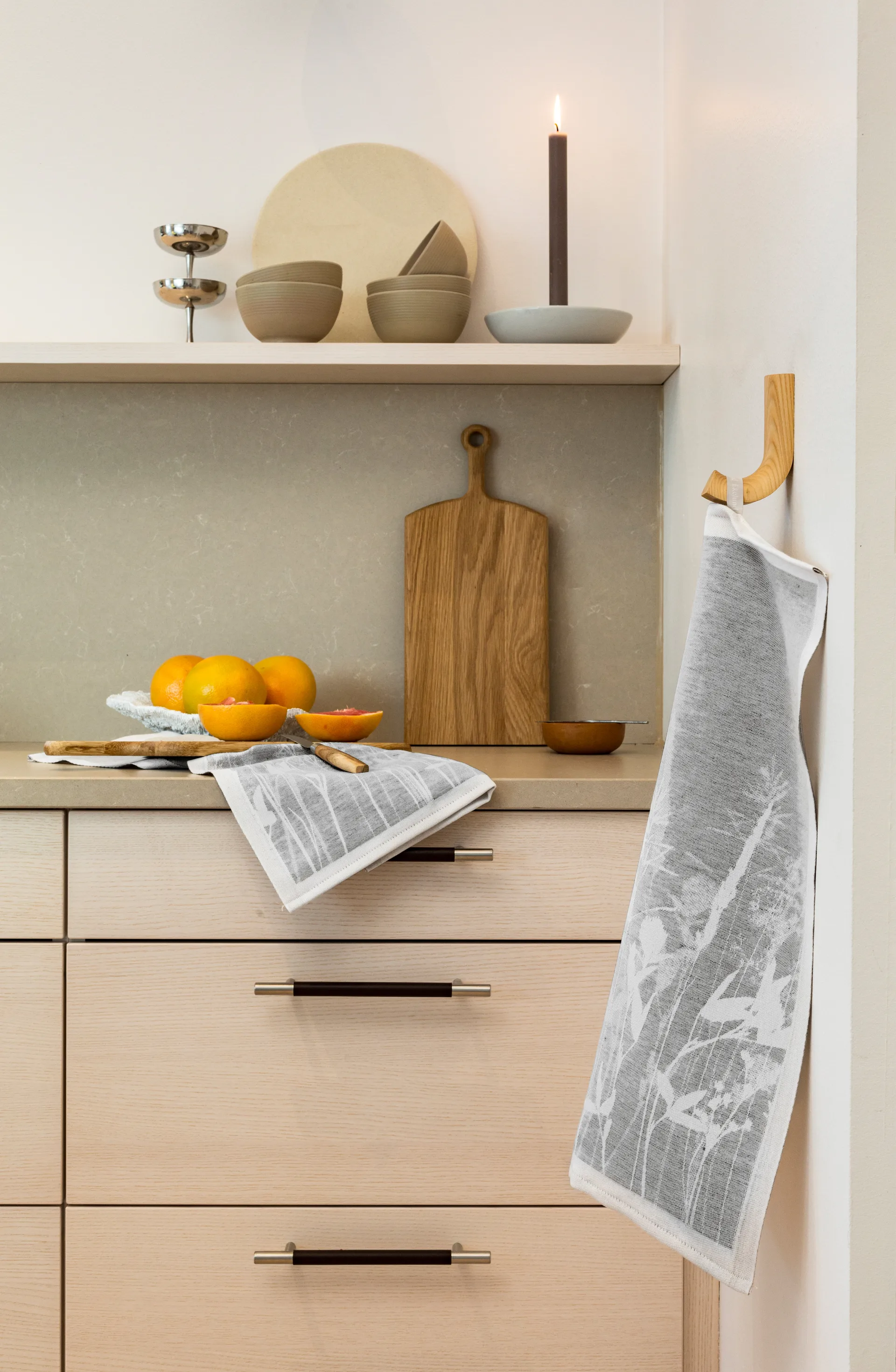 Airy keukenhanddoek 35x50 cm, Grijs Ekelund Linneväveri