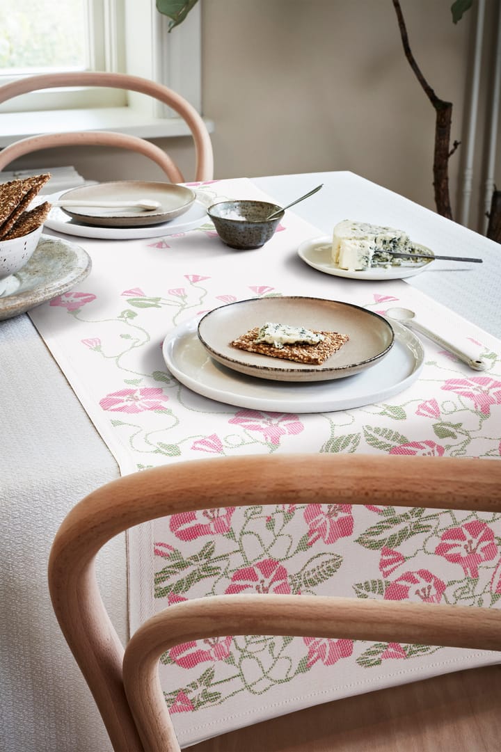 Åkervinda tafelloper 48x150 cm, Roze Ekelund Linneväveri