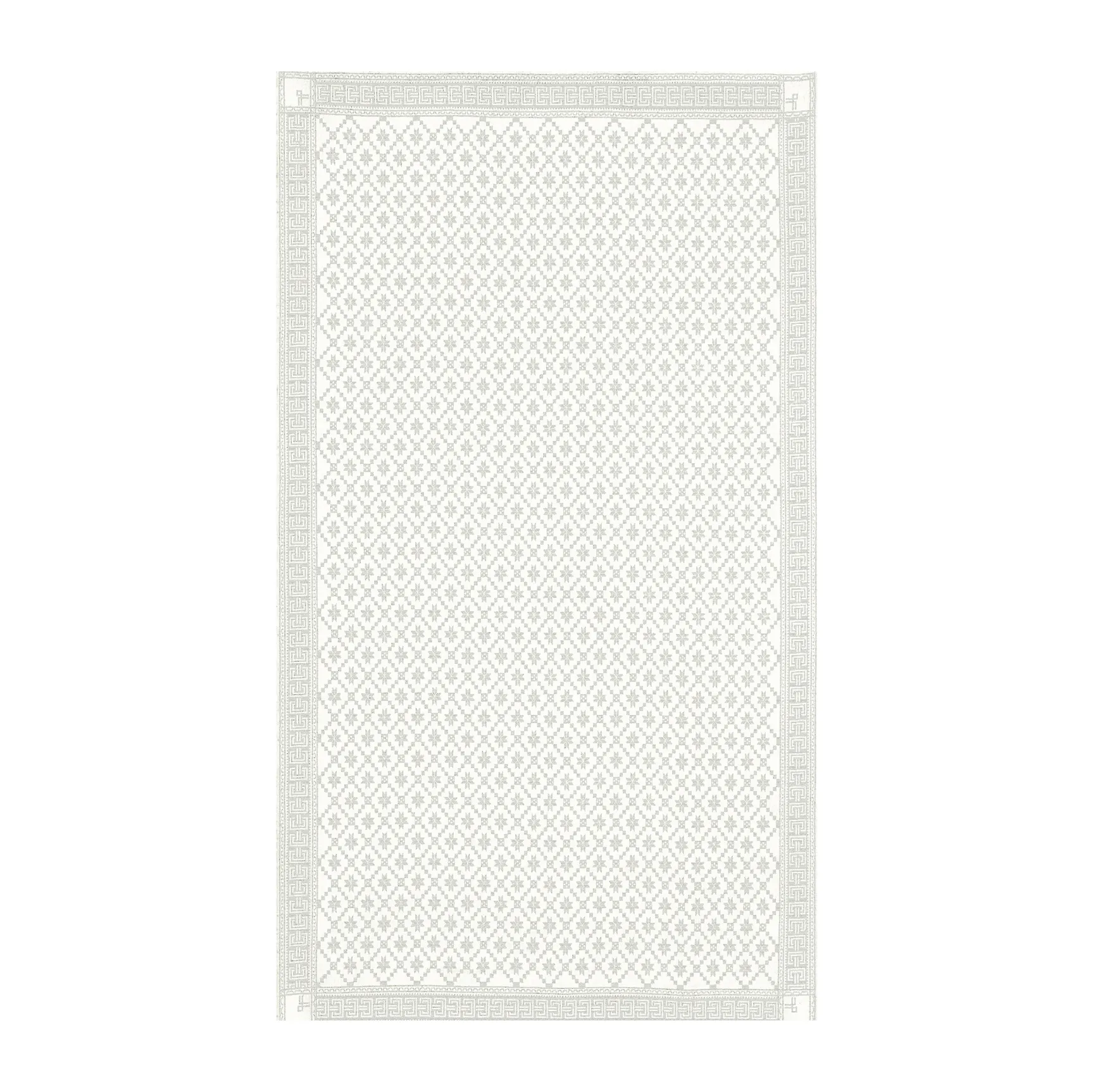 Åttebladrose tafelkleed beige, 150x260 cm Ekelund Linneväveri