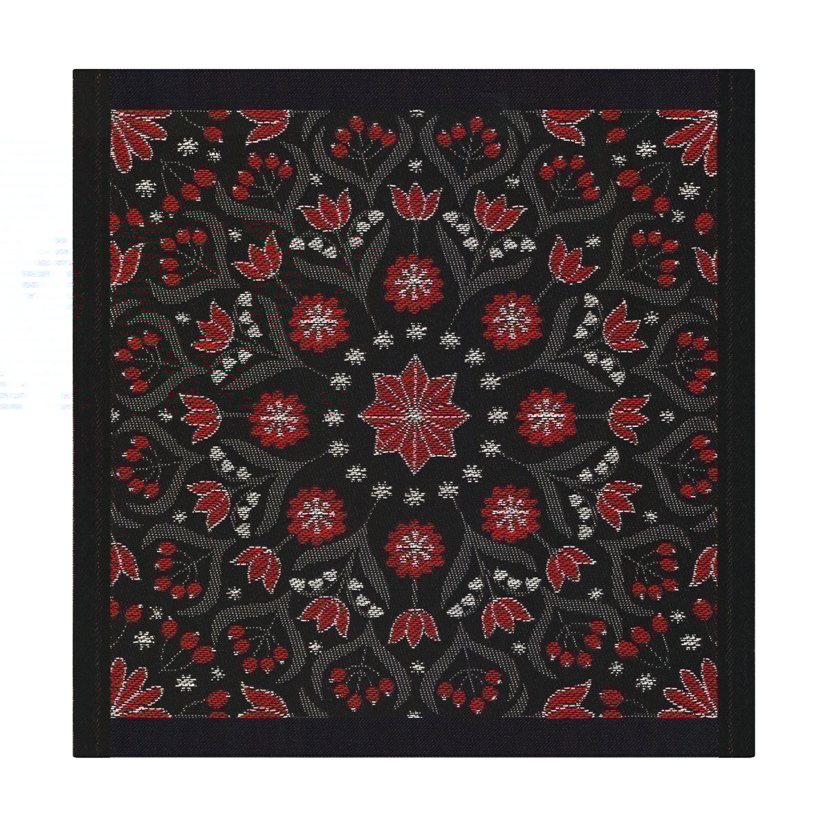 Ekelund Linneväveri Bettys jul servet 35x35 cm Rood-zwart