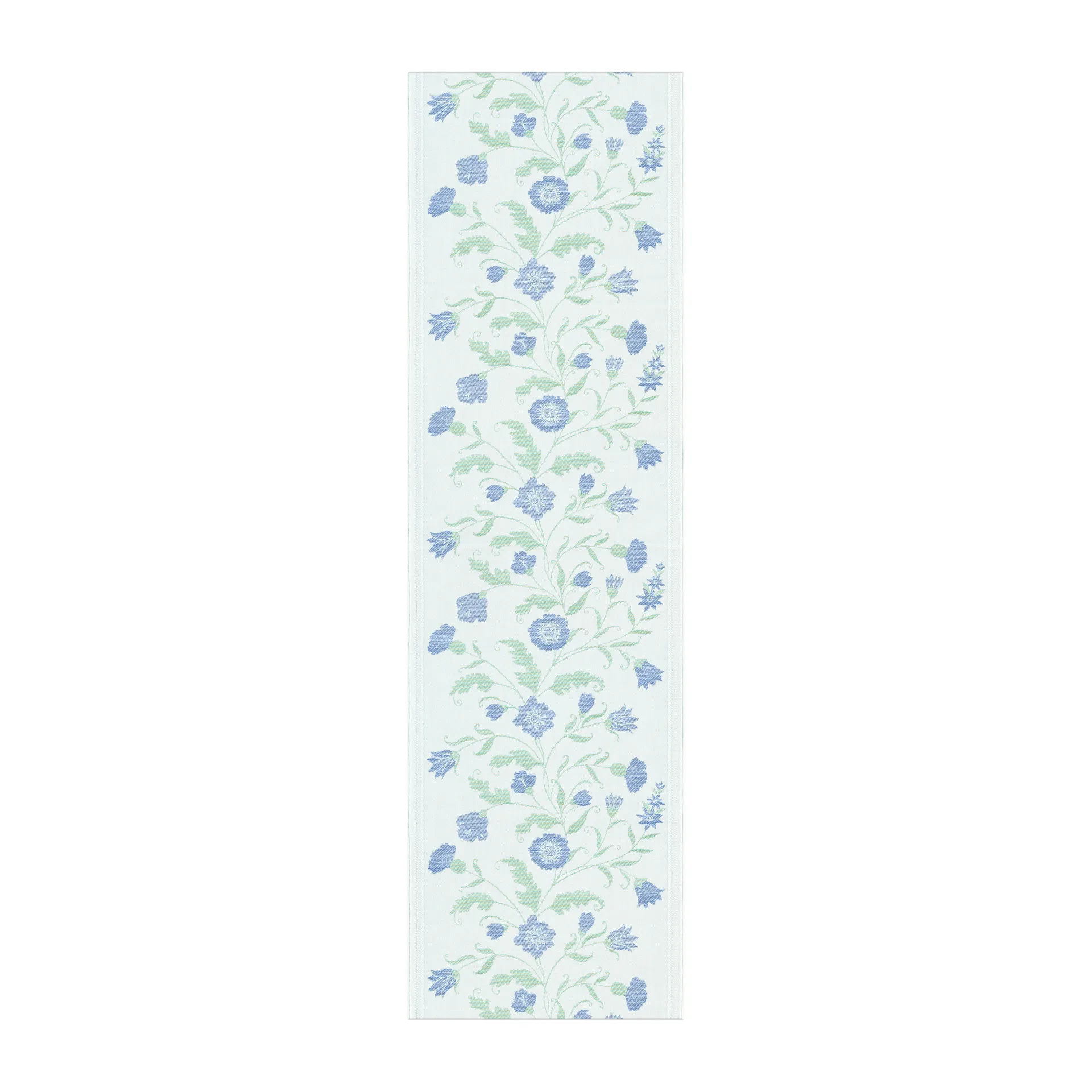 Blå blom tafelloper, 35x120 cm Ekelund Linneväveri