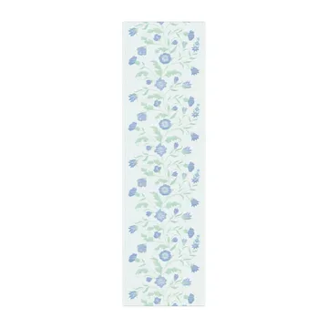 Blå blom tafelloper - 35x120 cm - Ekelund Linneväveri