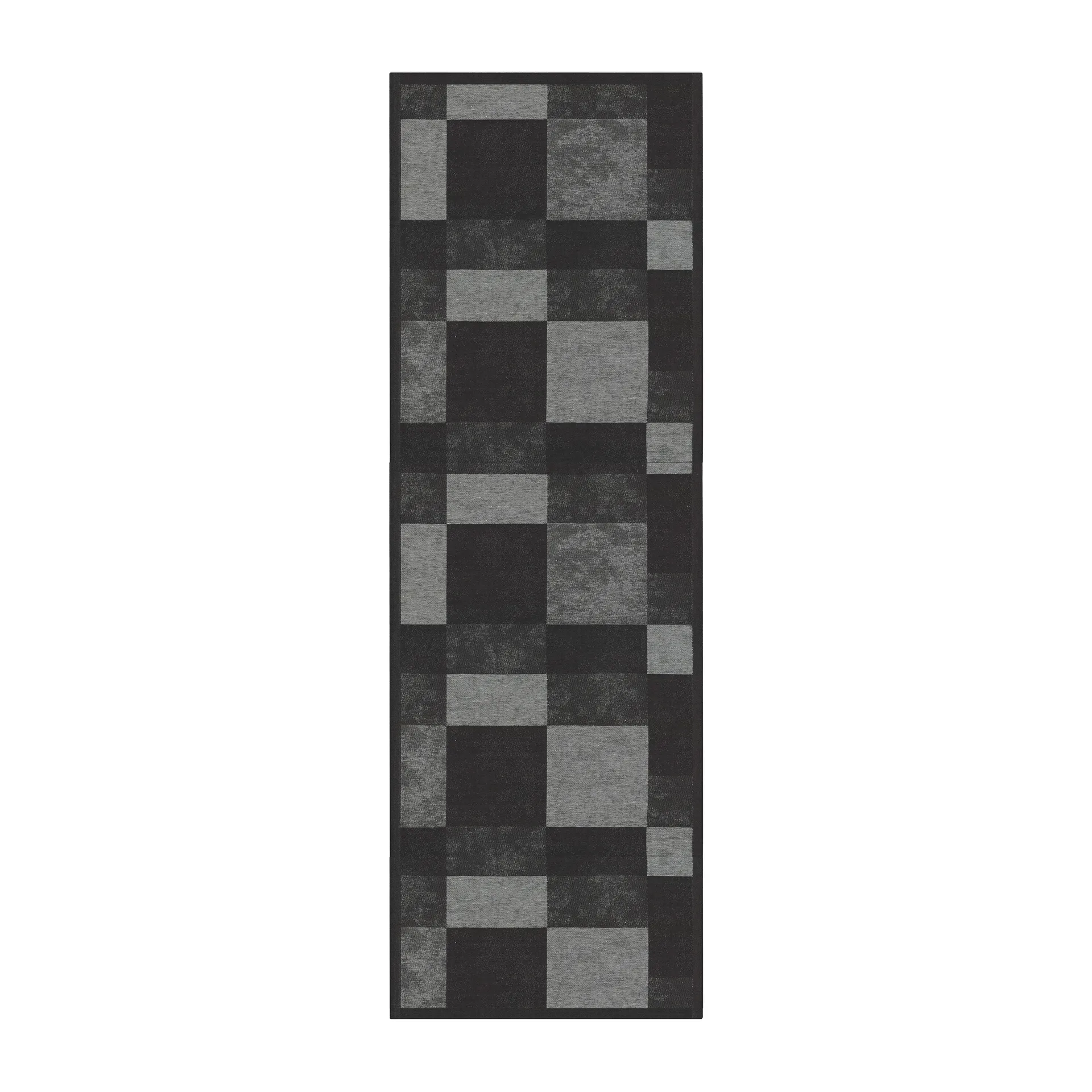 Block tafelloper 50x150 cm, Zwart Ekelund Linneväveri