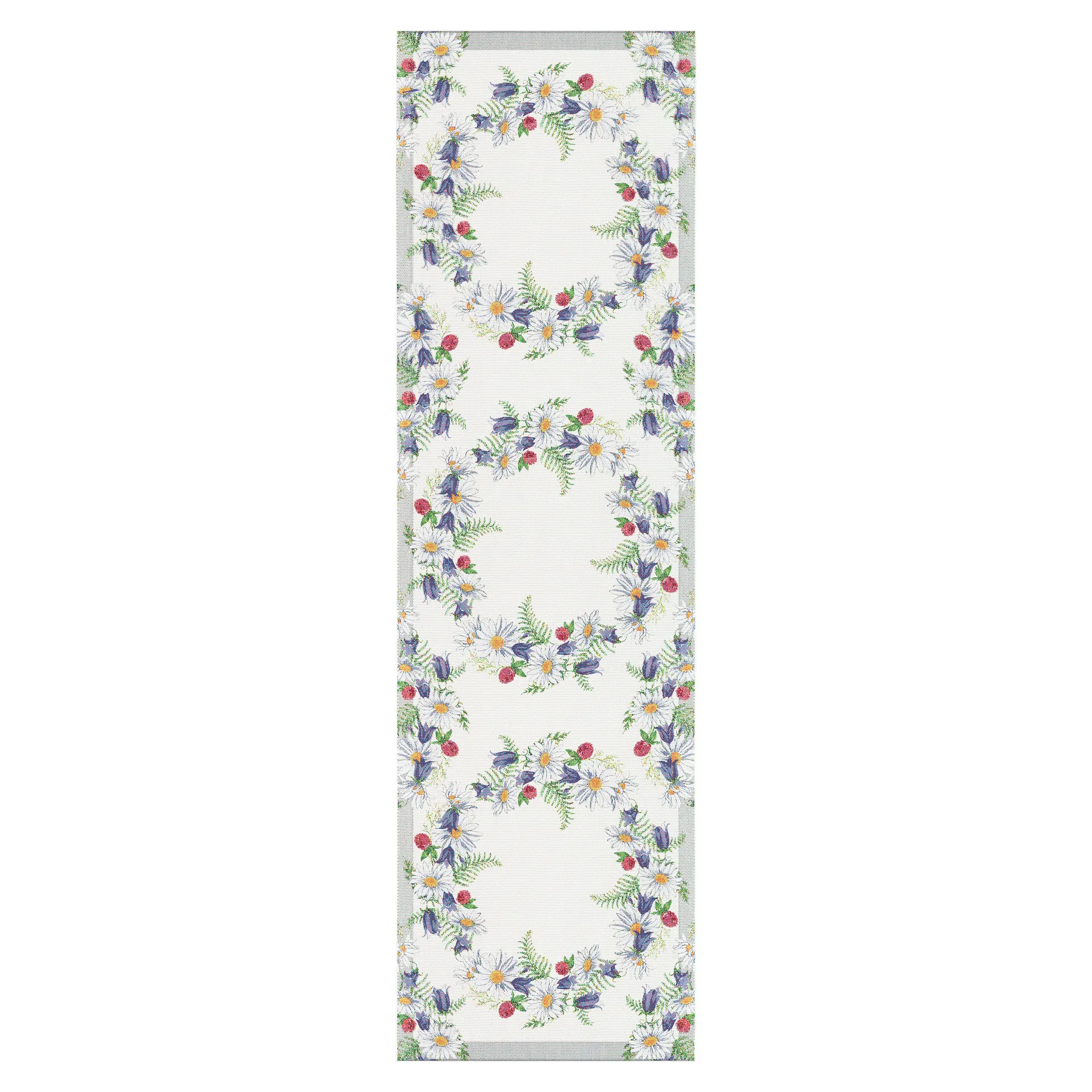 Blomkrans tafelloper 35x120 cm, Multi Ekelund Linneväveri