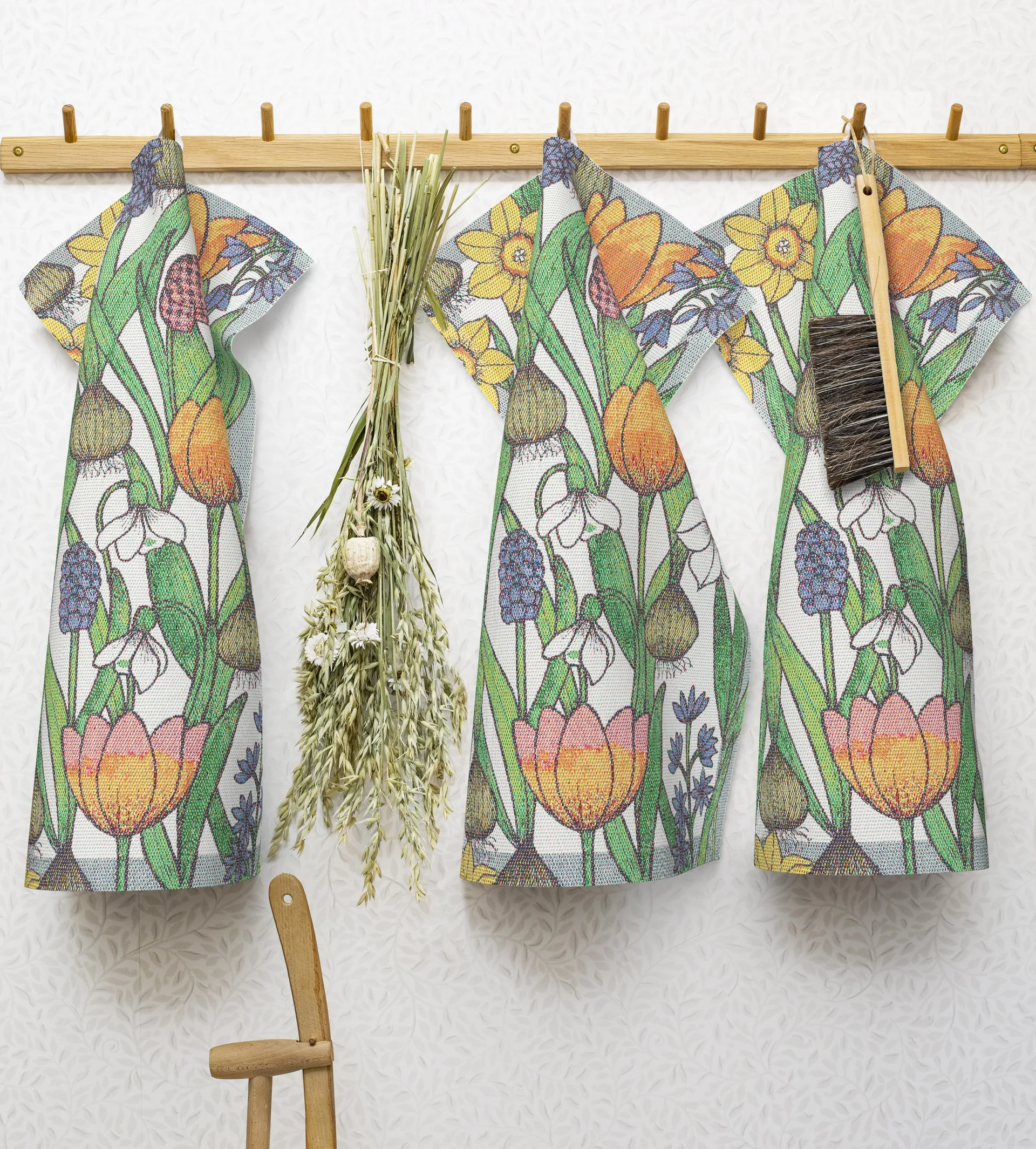 Blomsterlök keukenhanddoek, 35x50 cm Ekelund Linneväveri