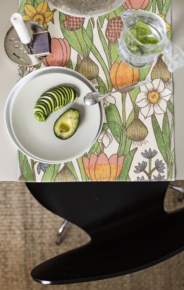 Blomsterlök tafelloper, 35x80 cm Ekelund Linneväveri